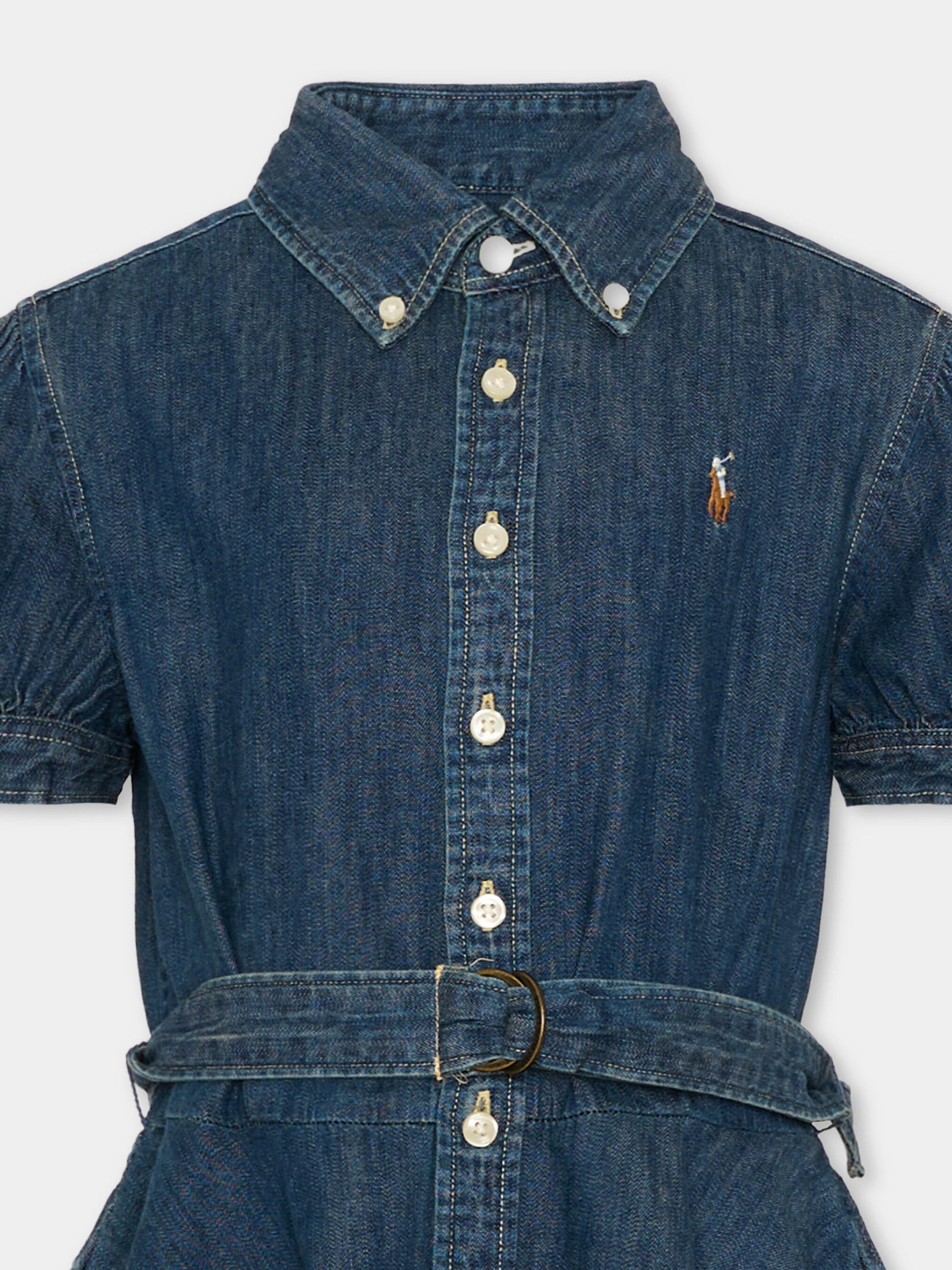 Vestito denim per bambina con Polo Pony,Ralph Lauren Kids,A11970001