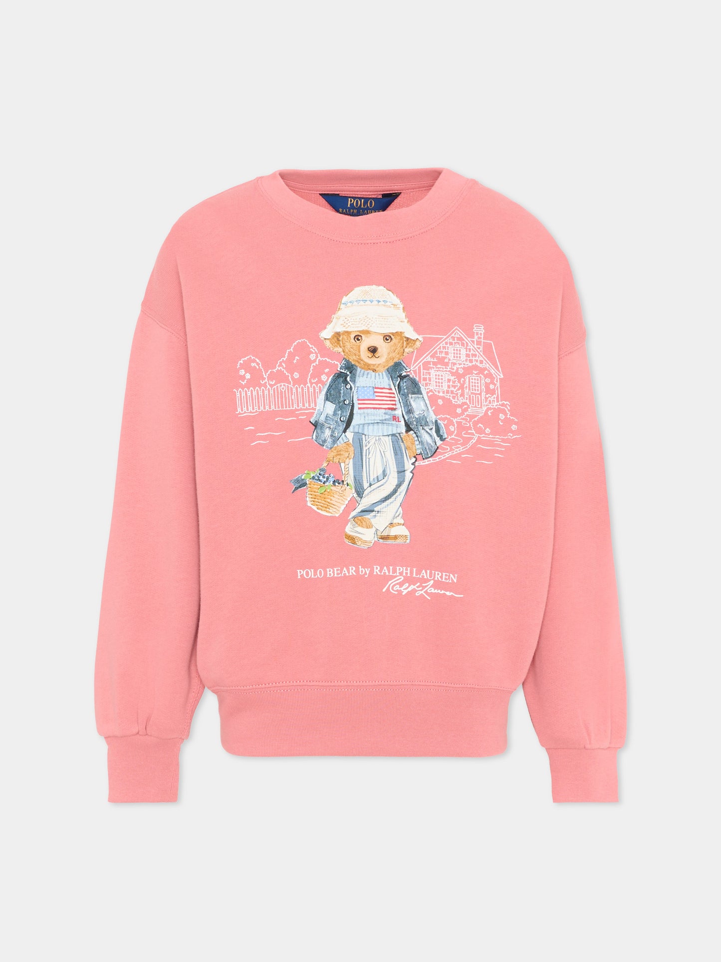 Felpa rosa Polo Bear per bambina,Ralph Lauren Kids,A11783002