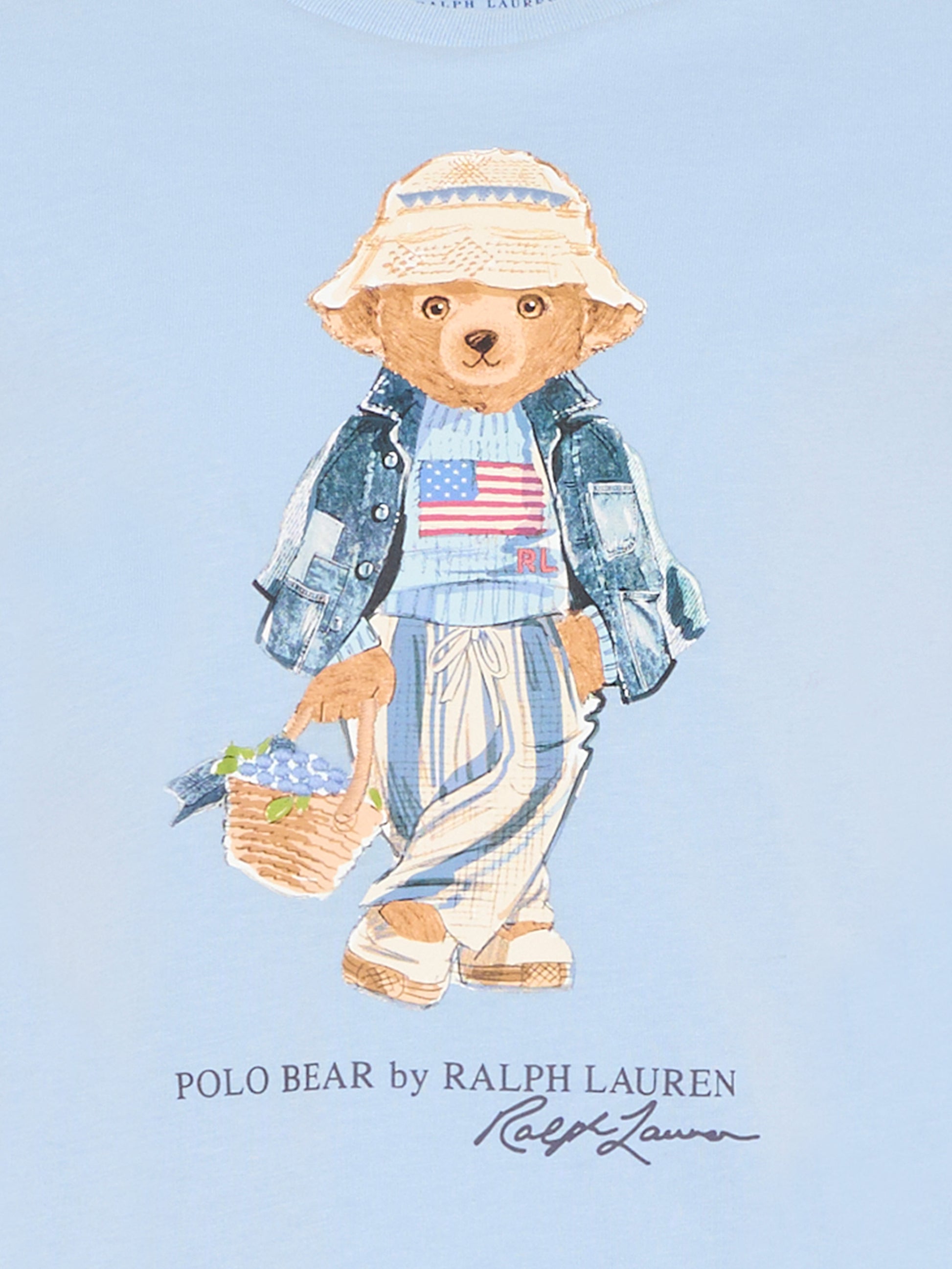 T-shirt celeste Polo Bear per bambino,Ralph Lauren Kids,A11759001