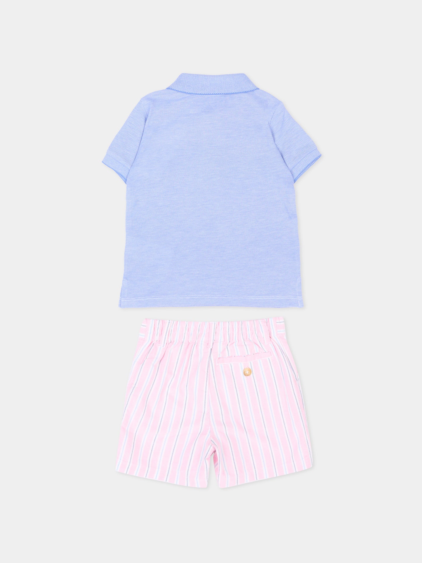 Completo sportivo multicolor per neonato a righe,Ralph Lauren Kids,B14072001
