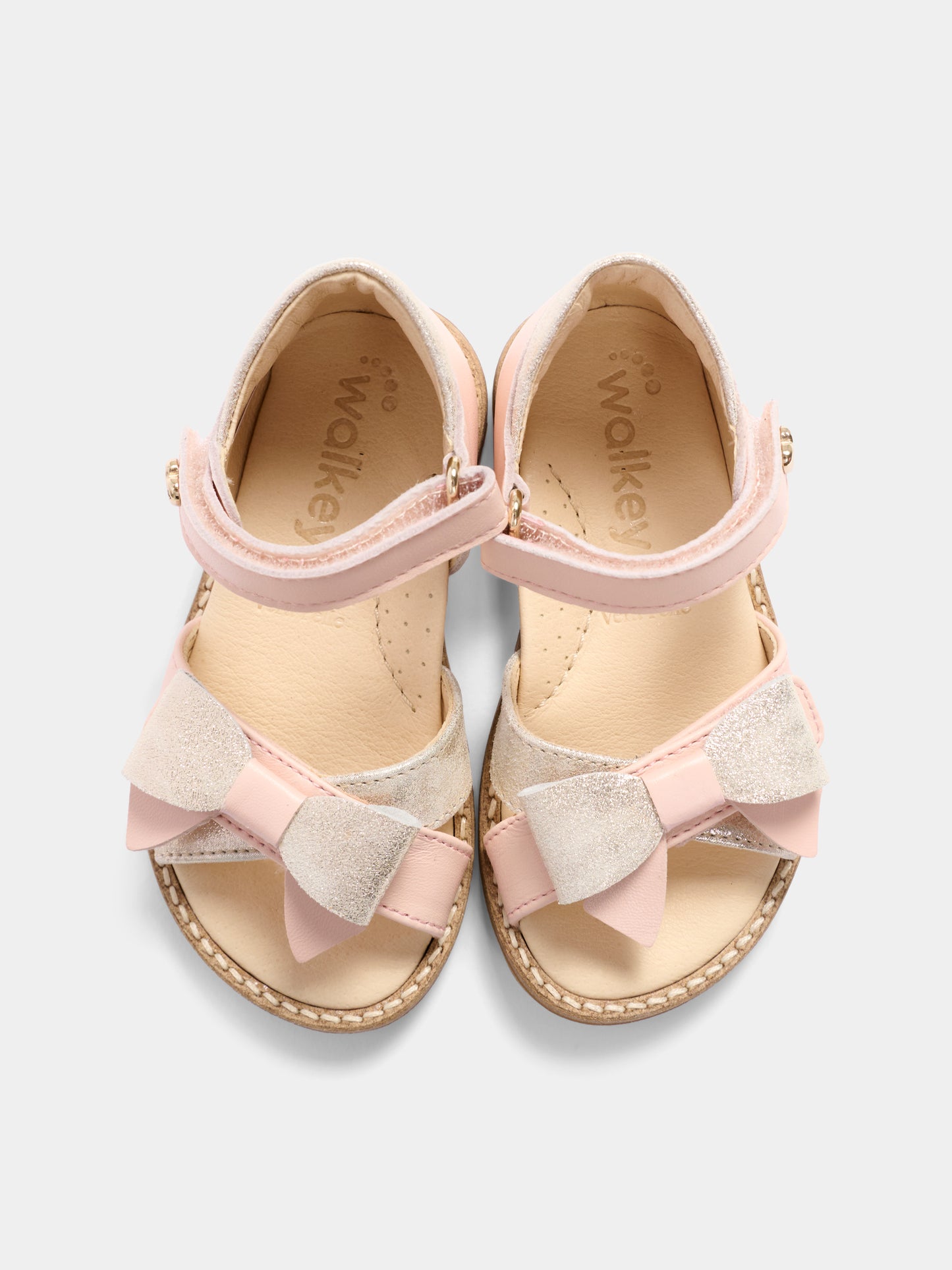 Sandali rosa per bambina con fiocco,Walkey,Y1A2 44186 0092A041