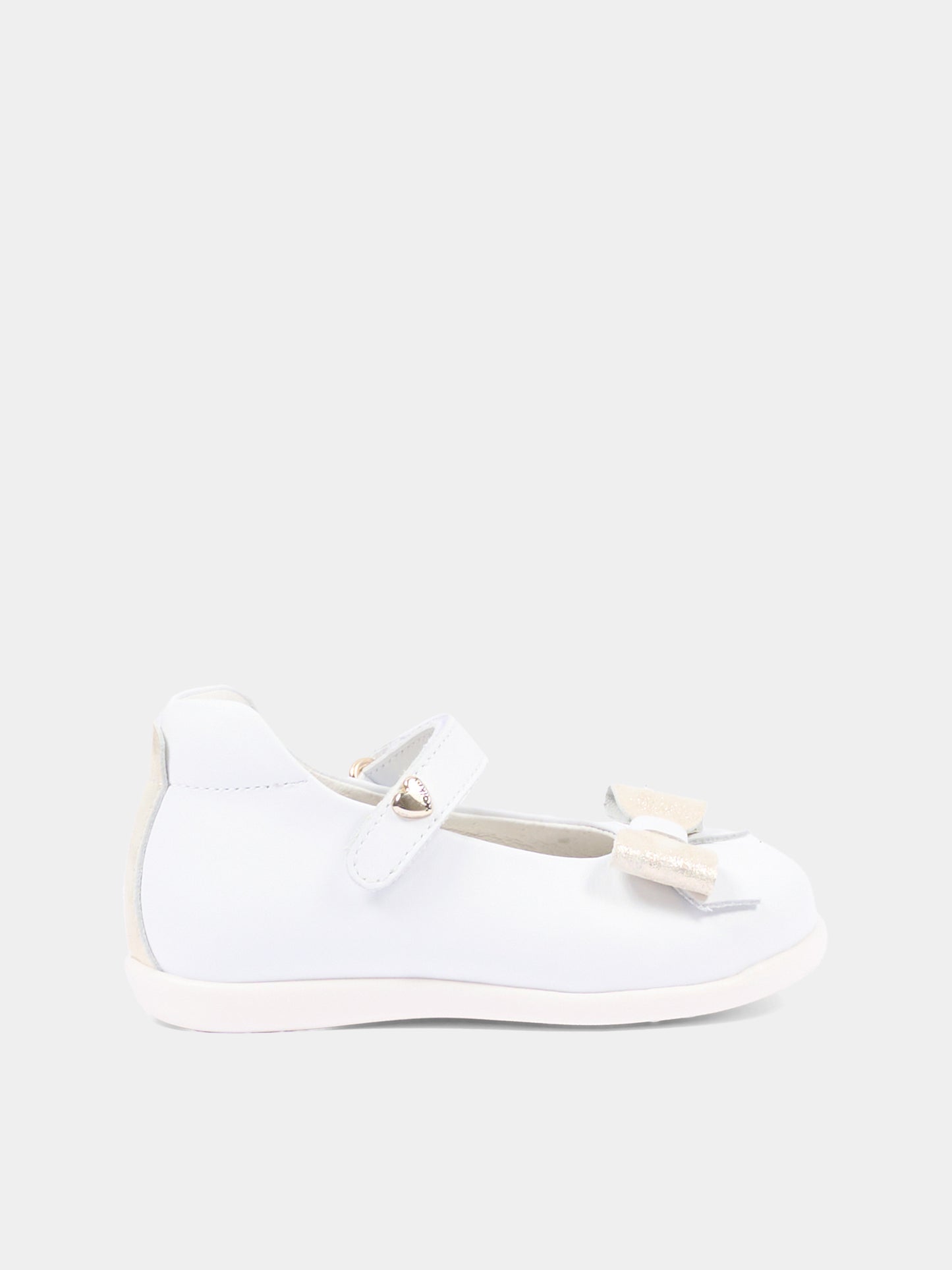 Ballerine bianche per bambina con fiocco,Walkey,Y1A3 44072 0092X048