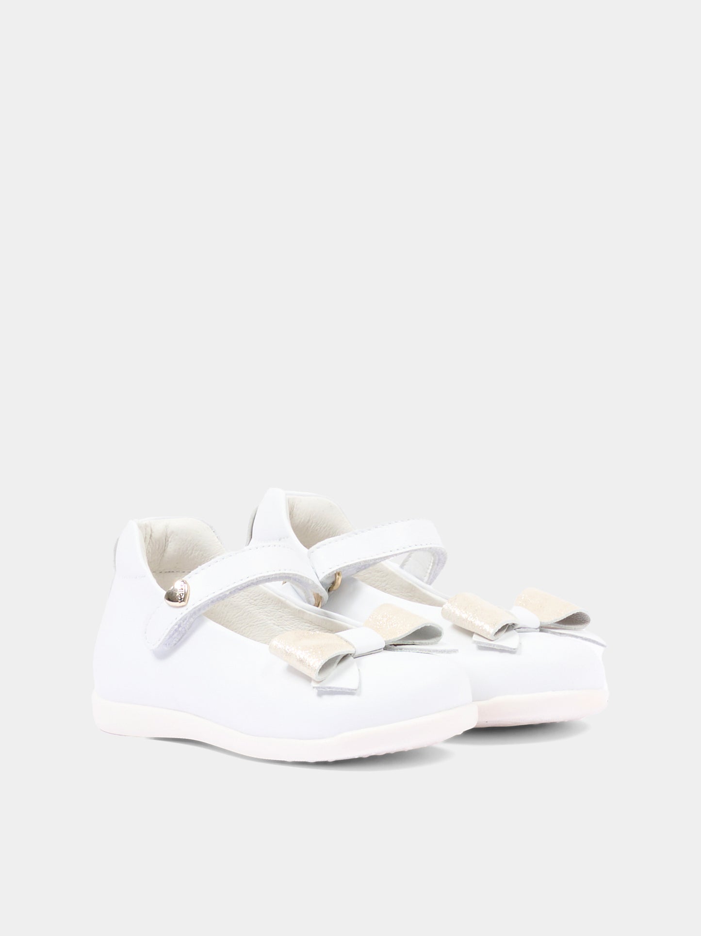 Ballerine bianche per bambina con fiocco,Walkey,Y1A3 44072 0092X048