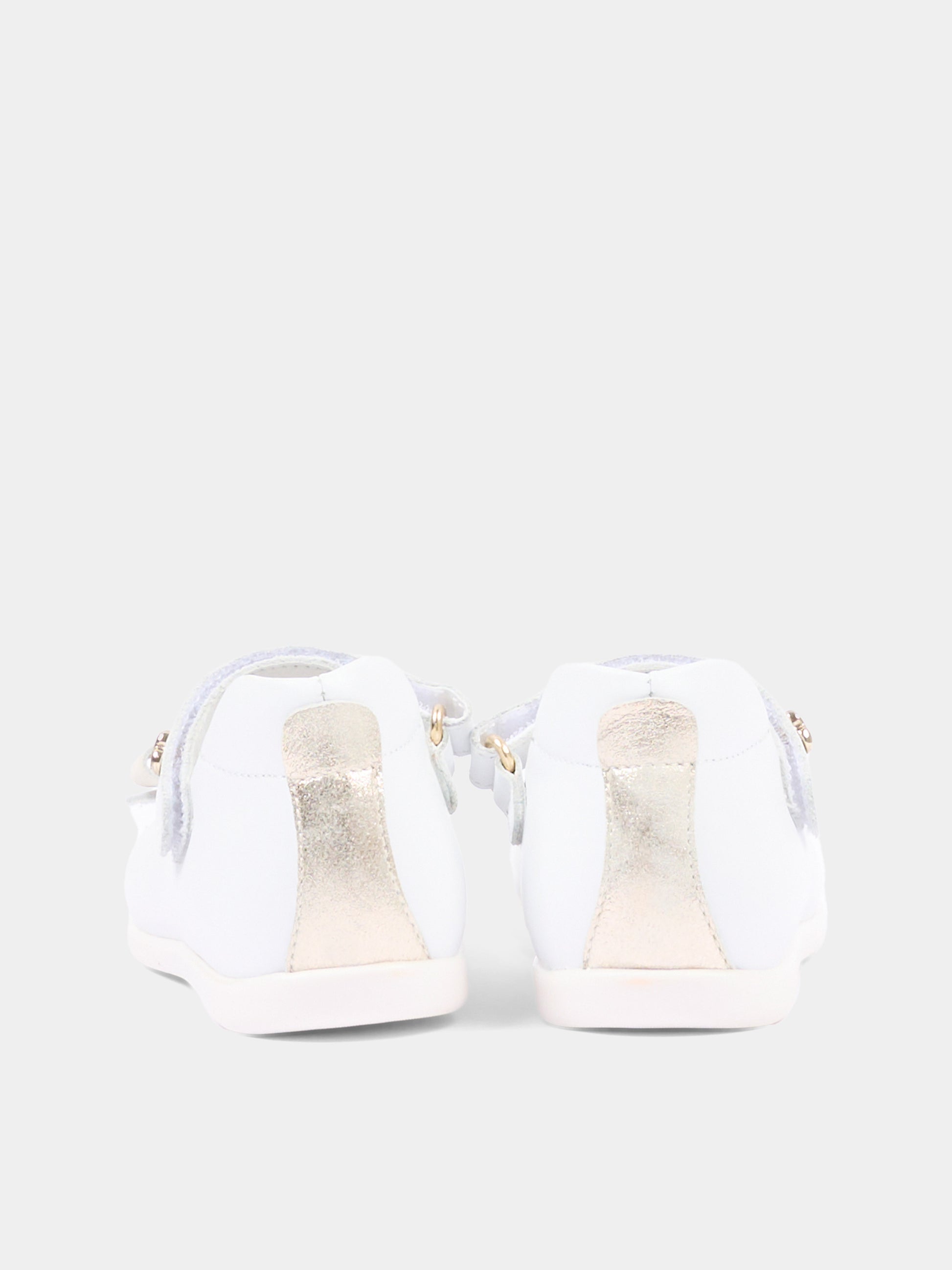 Ballerine bianche per bambina con fiocco,Walkey,Y1A3 44072 0092X048