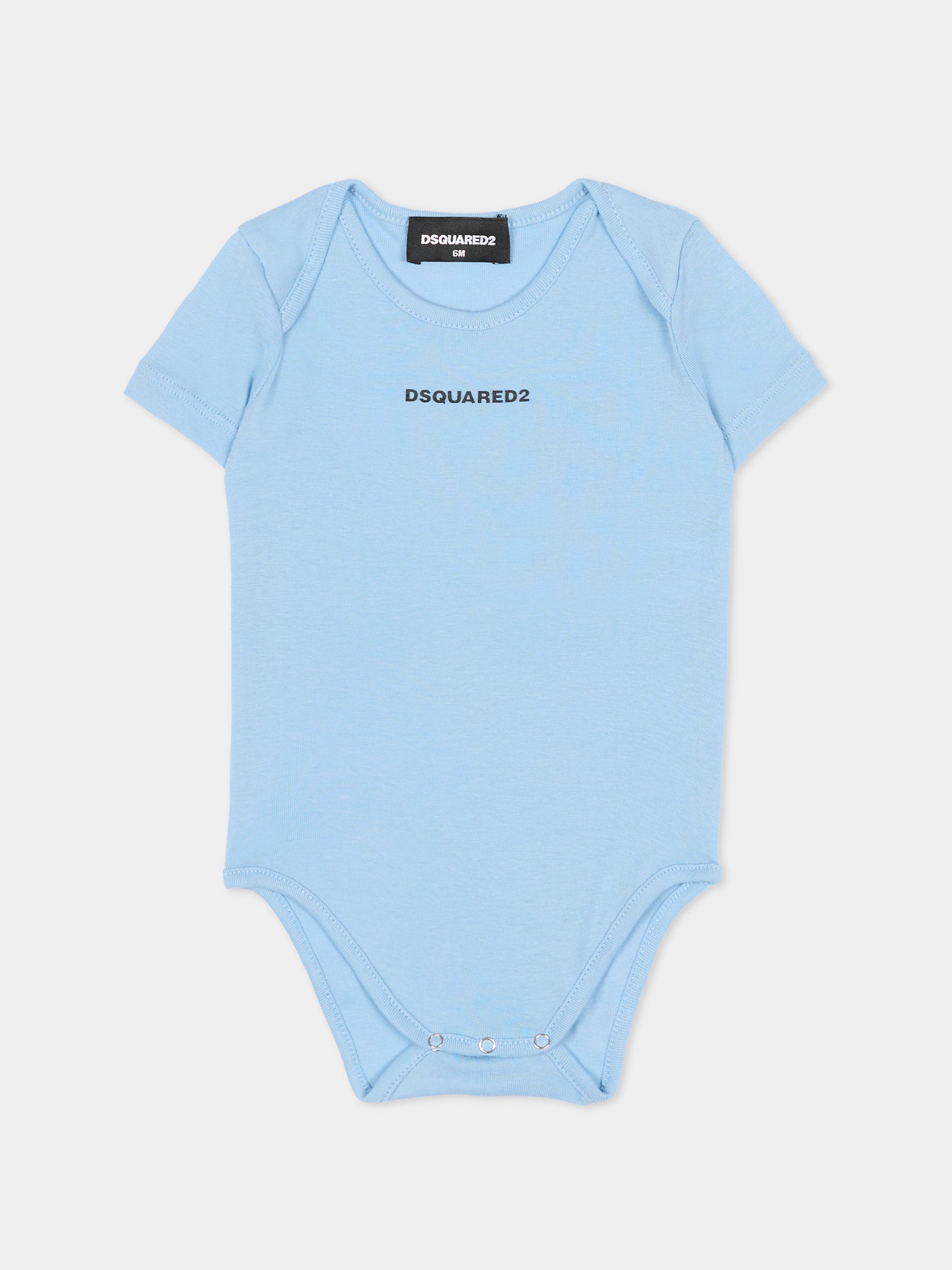 Set body azzurro per neonato con logo,Dsquared2,DQ2876 D0A8U DQ814