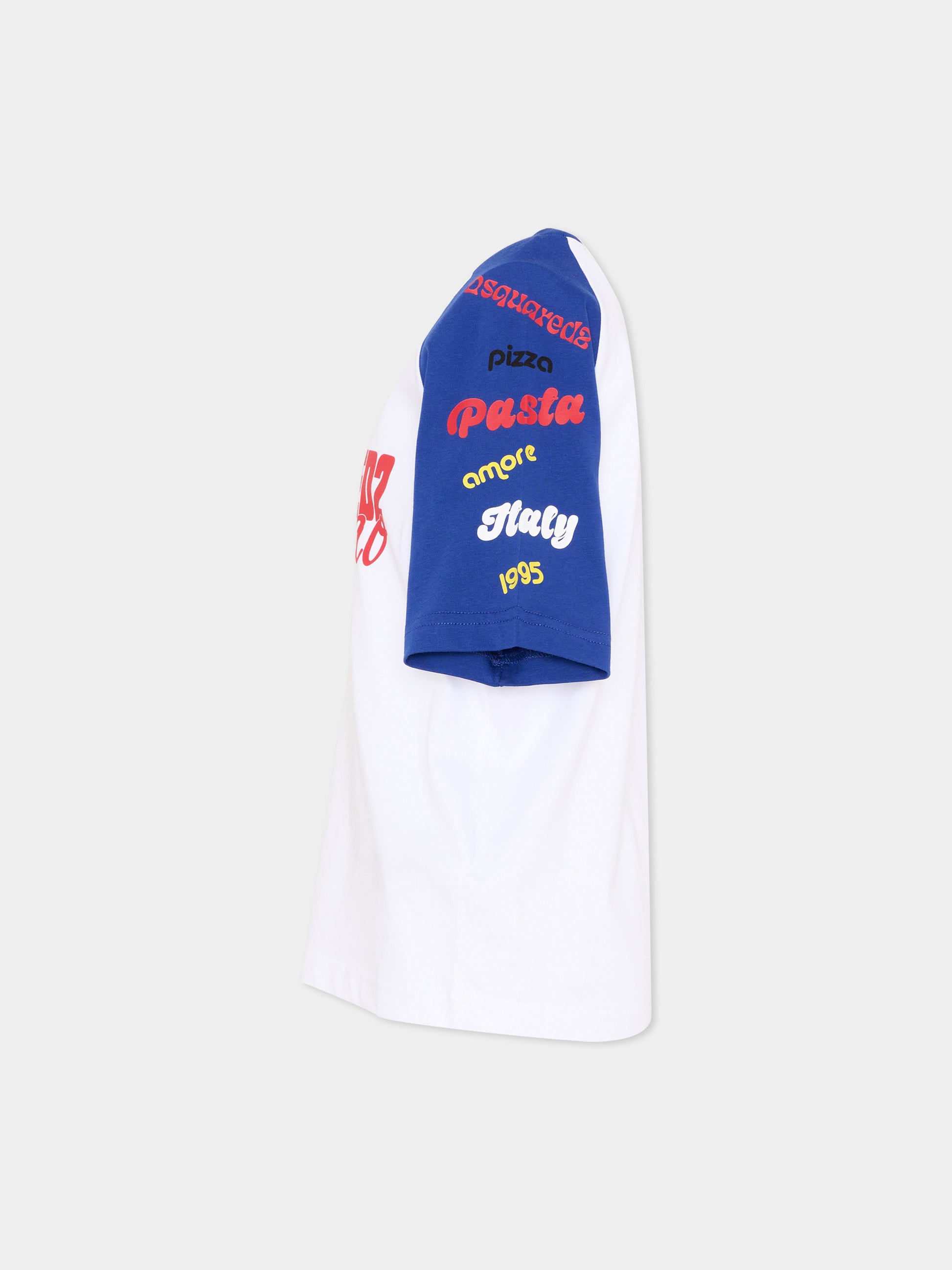 T-Shirt bianca per bambini con logo,Dsquared2,DQ3351 D00XM DQ879