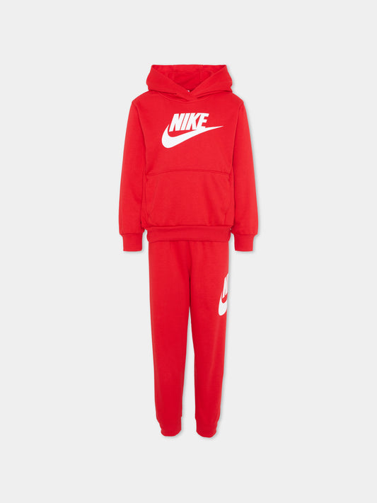 Completo sportivo rosso per bambini con logo,Nike,86L595 U10