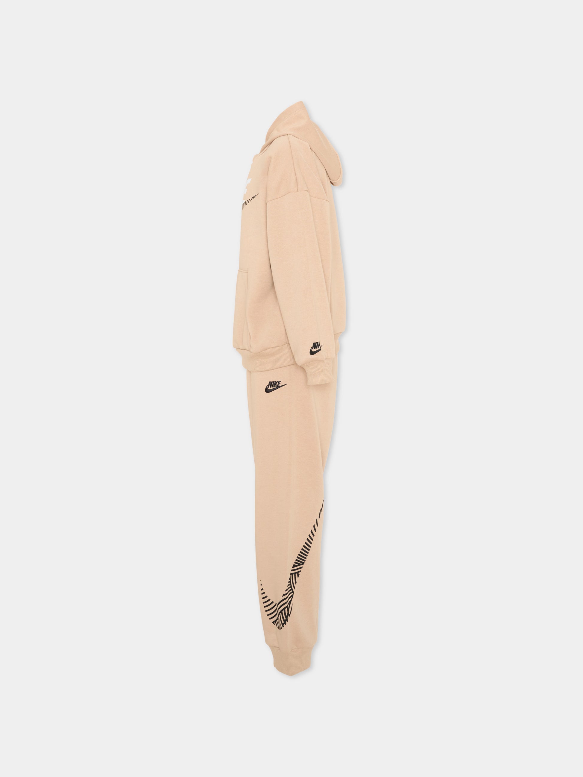 Completo sportivo beige per bambino con logo,Nike,86N738 X0L