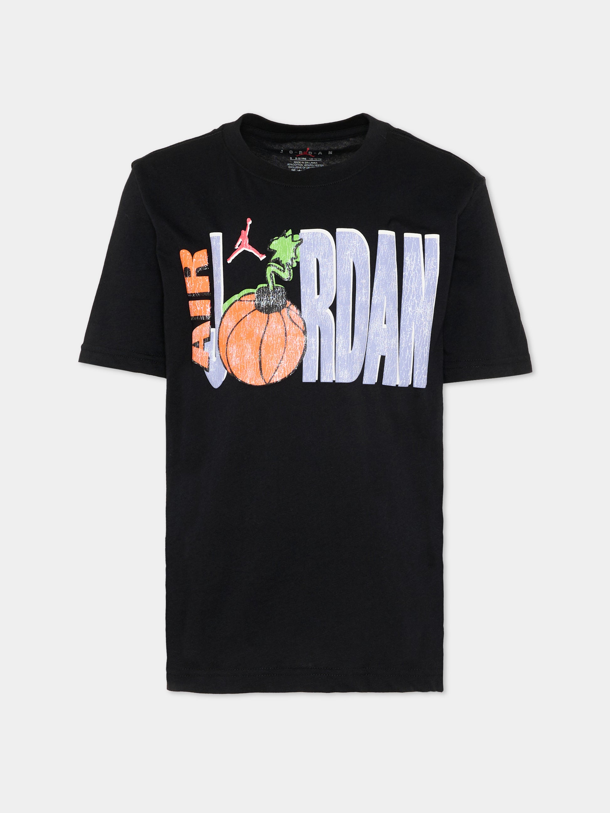 T-shirt nera per bambino con stampa,Jordan,95F629 023