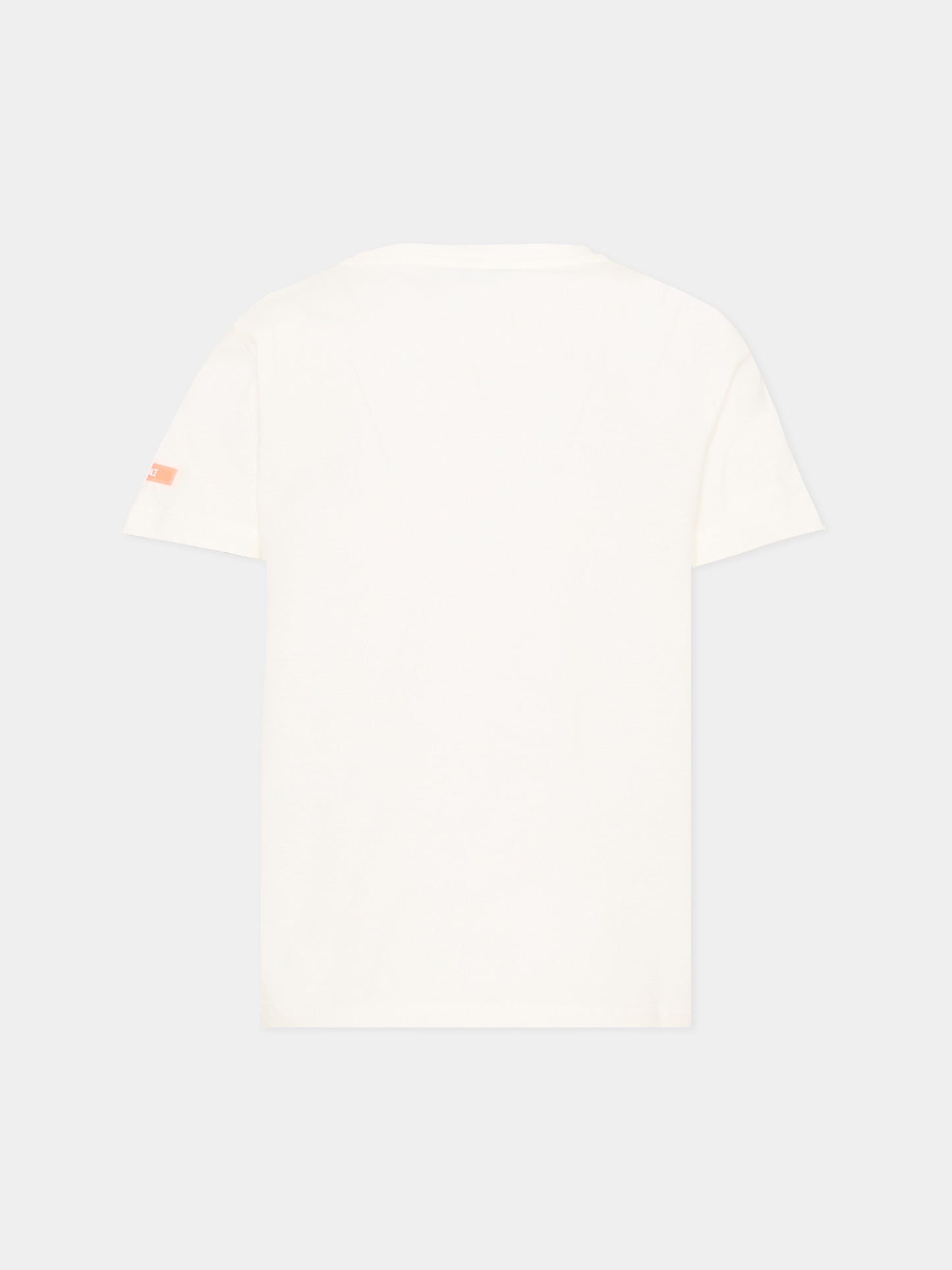 T-Shirt bianca per bambini con Medusa arancione,Versace,1018342 1A16957 2W830