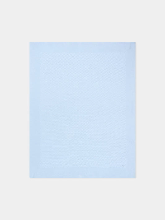 Coperta celeste per neonato in tricot,Paz Rodríguez,031 123414 801 H82