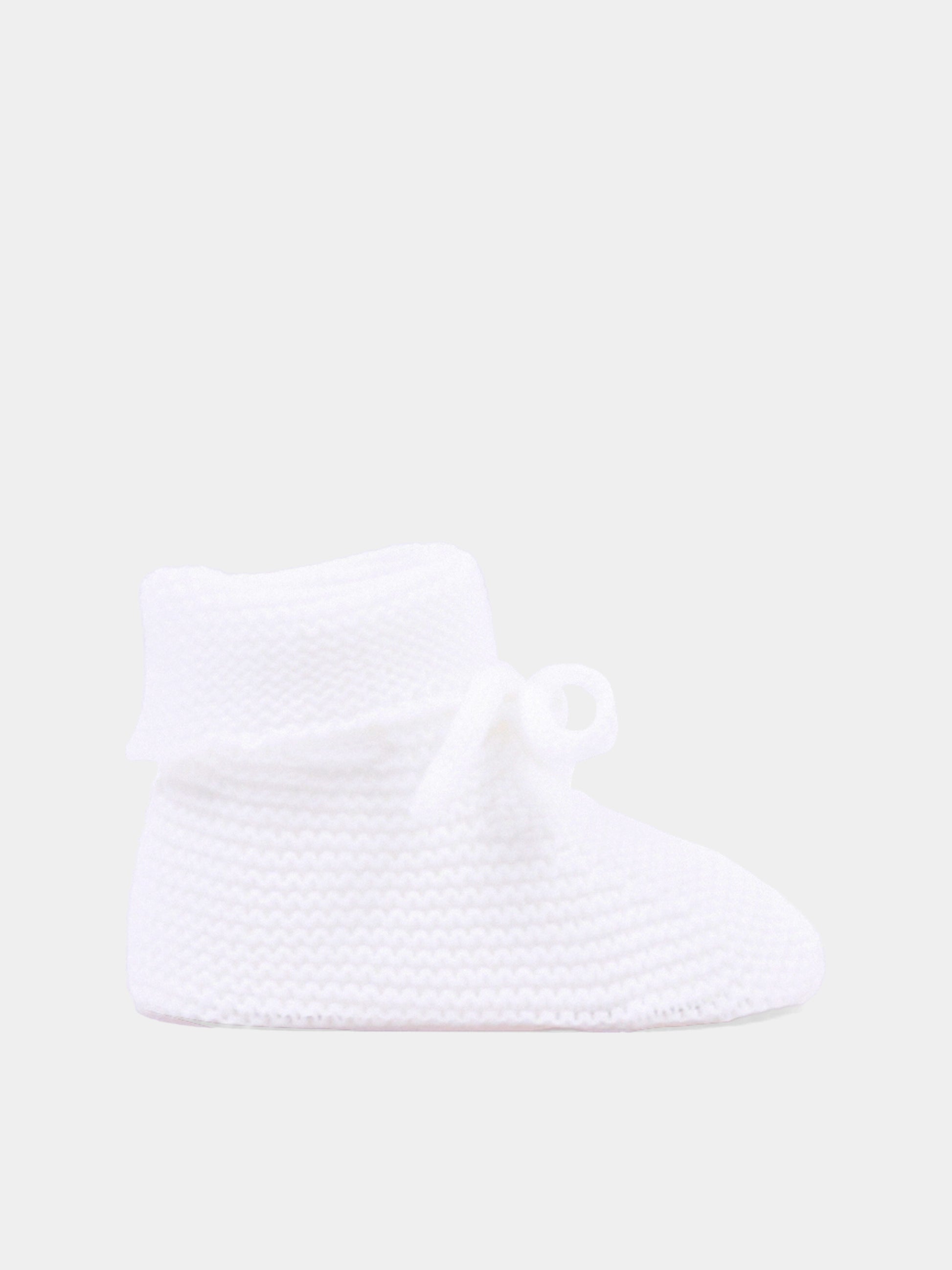 Babbucce bianche per neonati in tricot,Paz Rodríguez,018 22507 01 H82