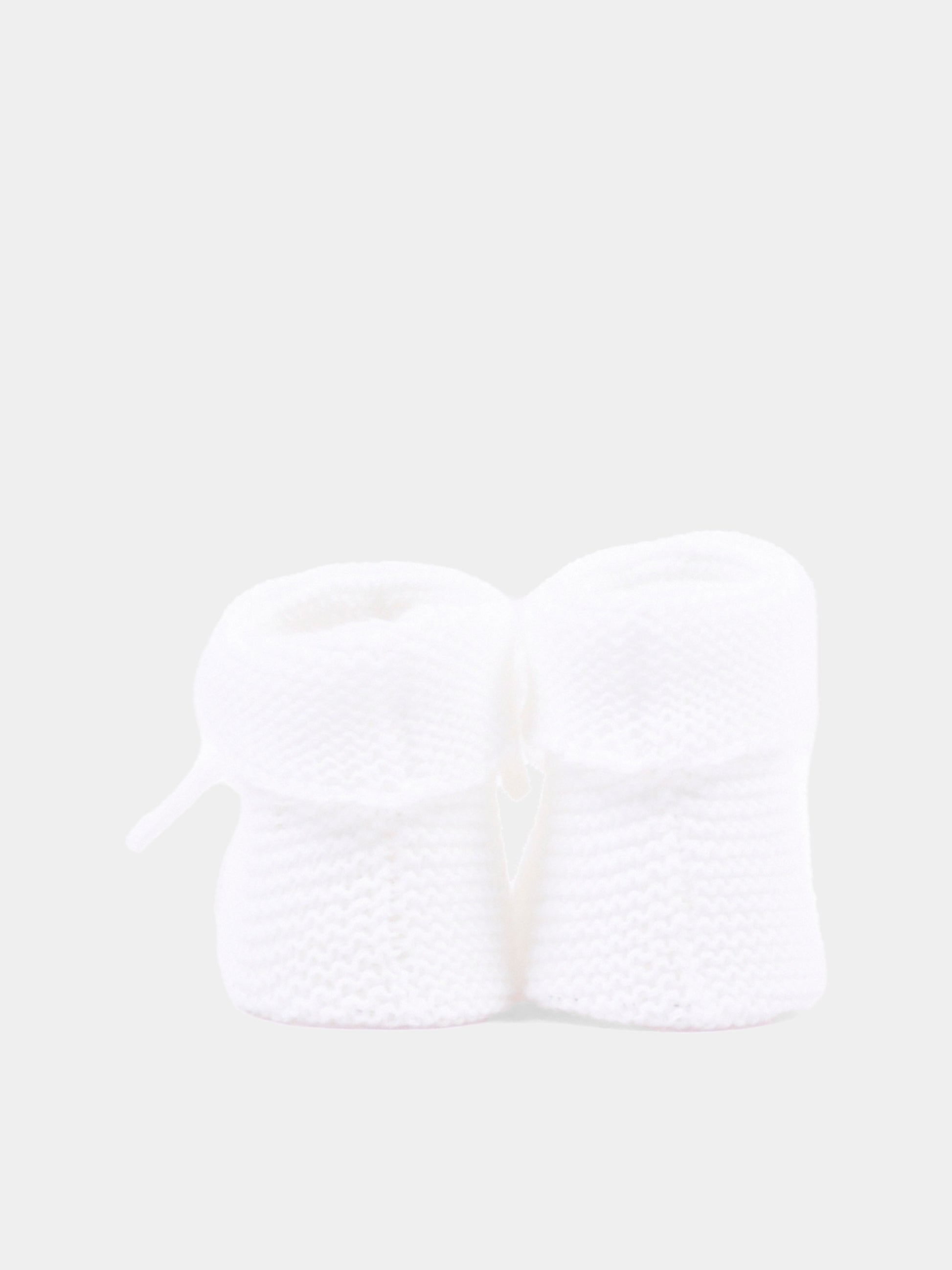 Babbucce bianche per neonati in tricot,Paz Rodríguez,018 22507 01 H82