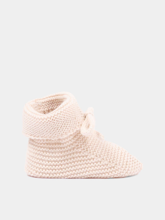 Babbucce beige in tricot per neonati,Paz Rodríguez,018 22507 79 H82