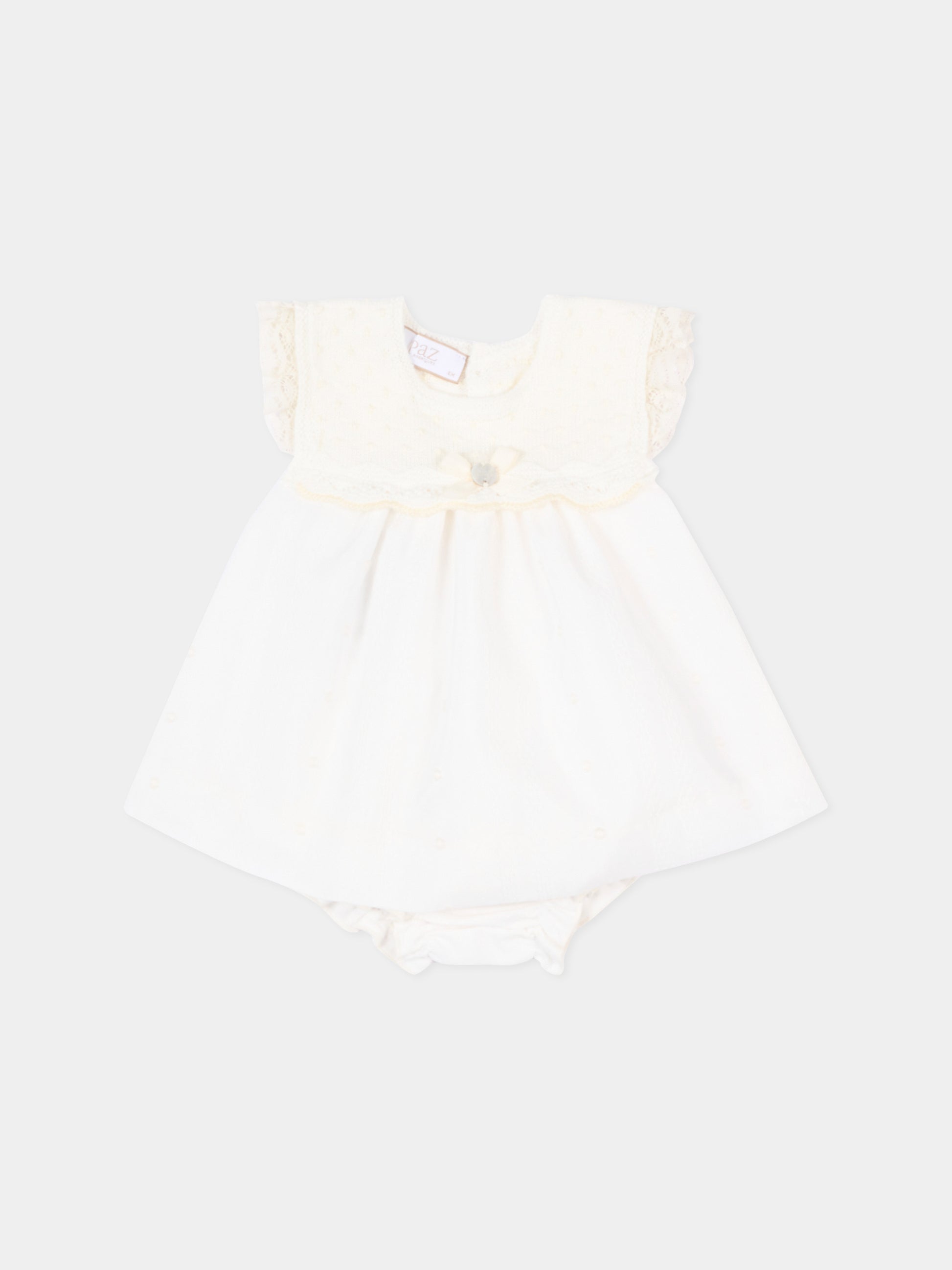 Abito elegante avorio per neonata,Paz Rodríguez,127 123238 6062 H82