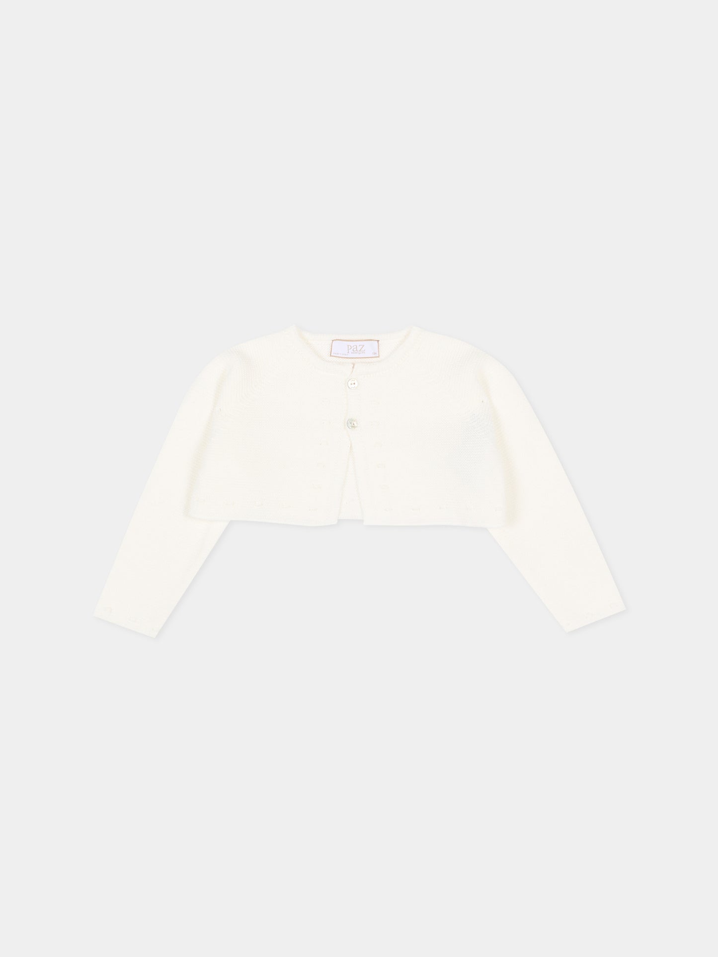 Cardigan avorio per neonati,Paz Rodríguez,001 123250 60 H82