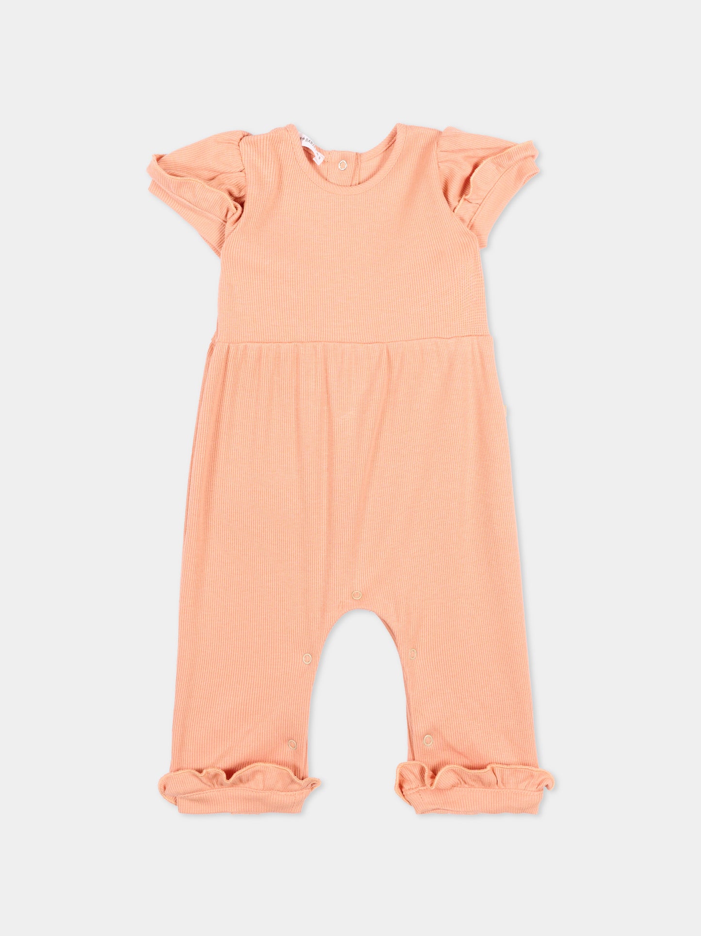 Tutina arancione per neonata con volant,Bamboom,1100TE00075 CORAL