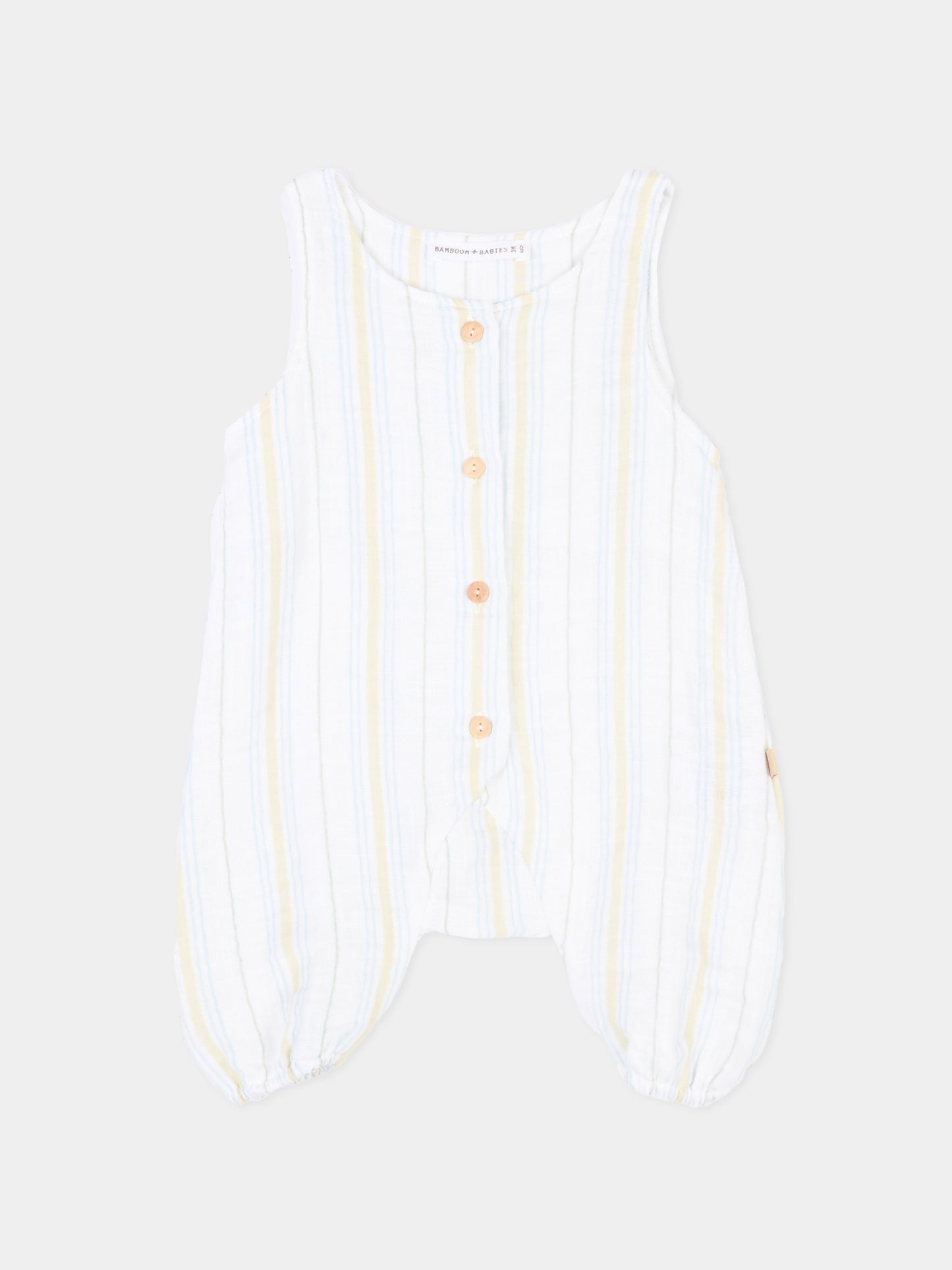 Pagliaccetto bianco a righe per neonato,Bamboom,1124TE00070 STRIPE WHITE/BLU