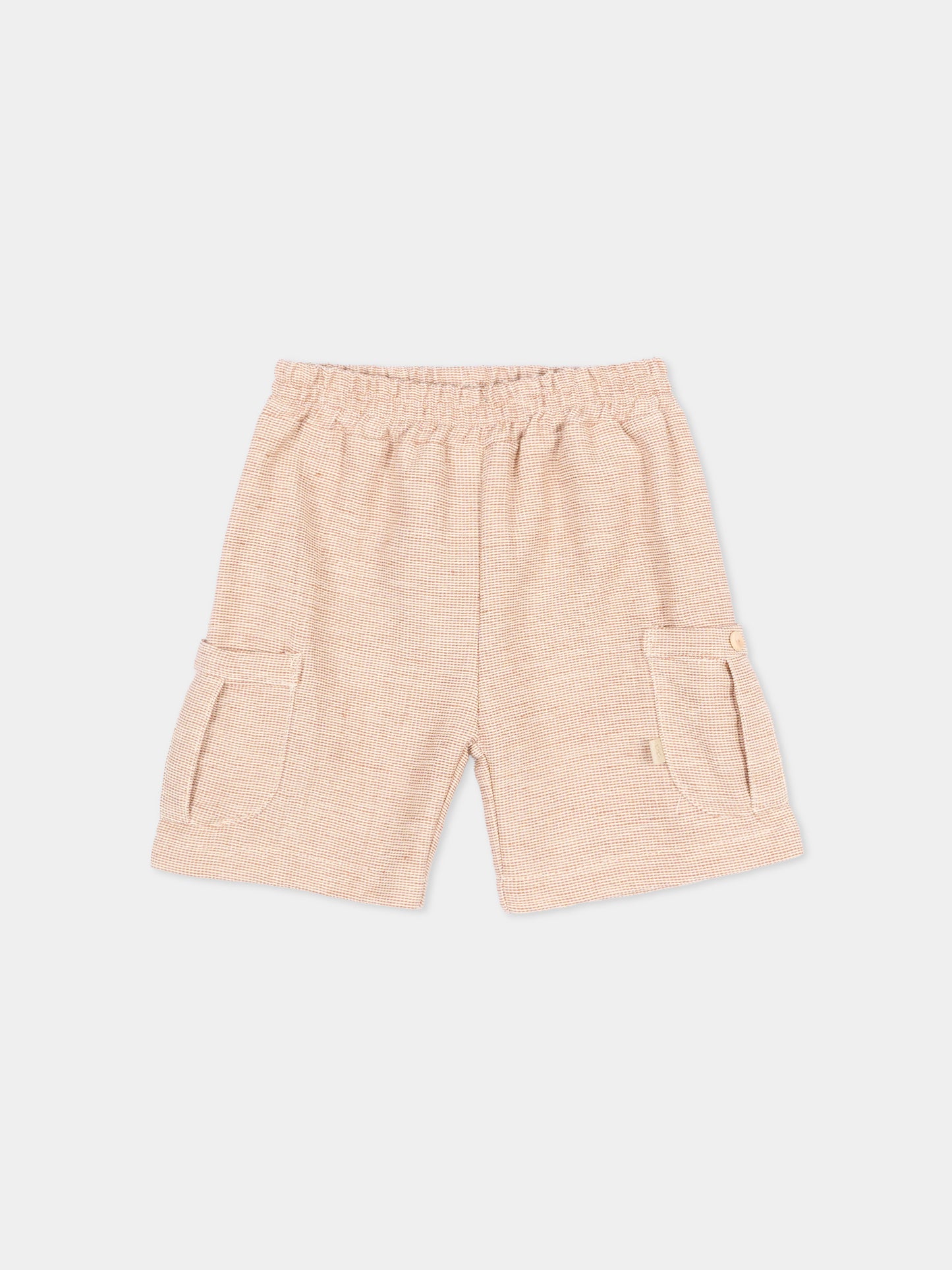 Shorts marroni per neonati con tasche,Bamboom,1126TE00076 CORAL