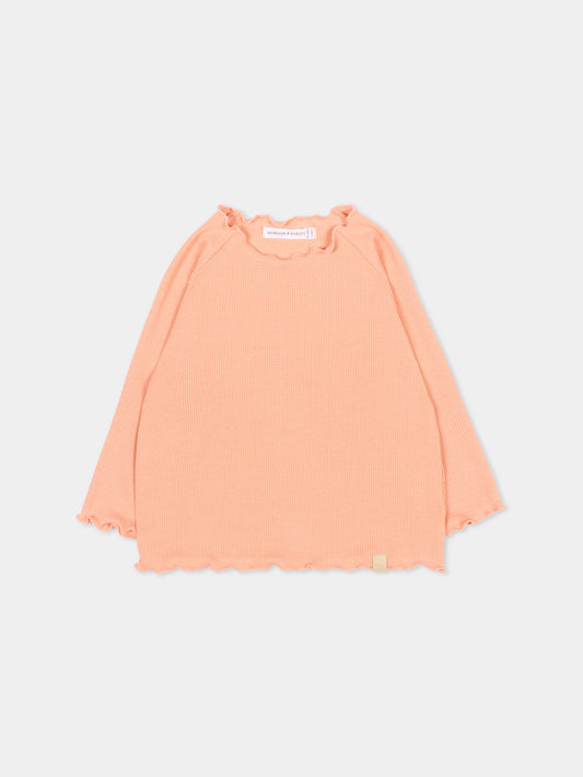 T-Shirt arancione per neonata a costine,Bamboom,1159TE00075 CORAL