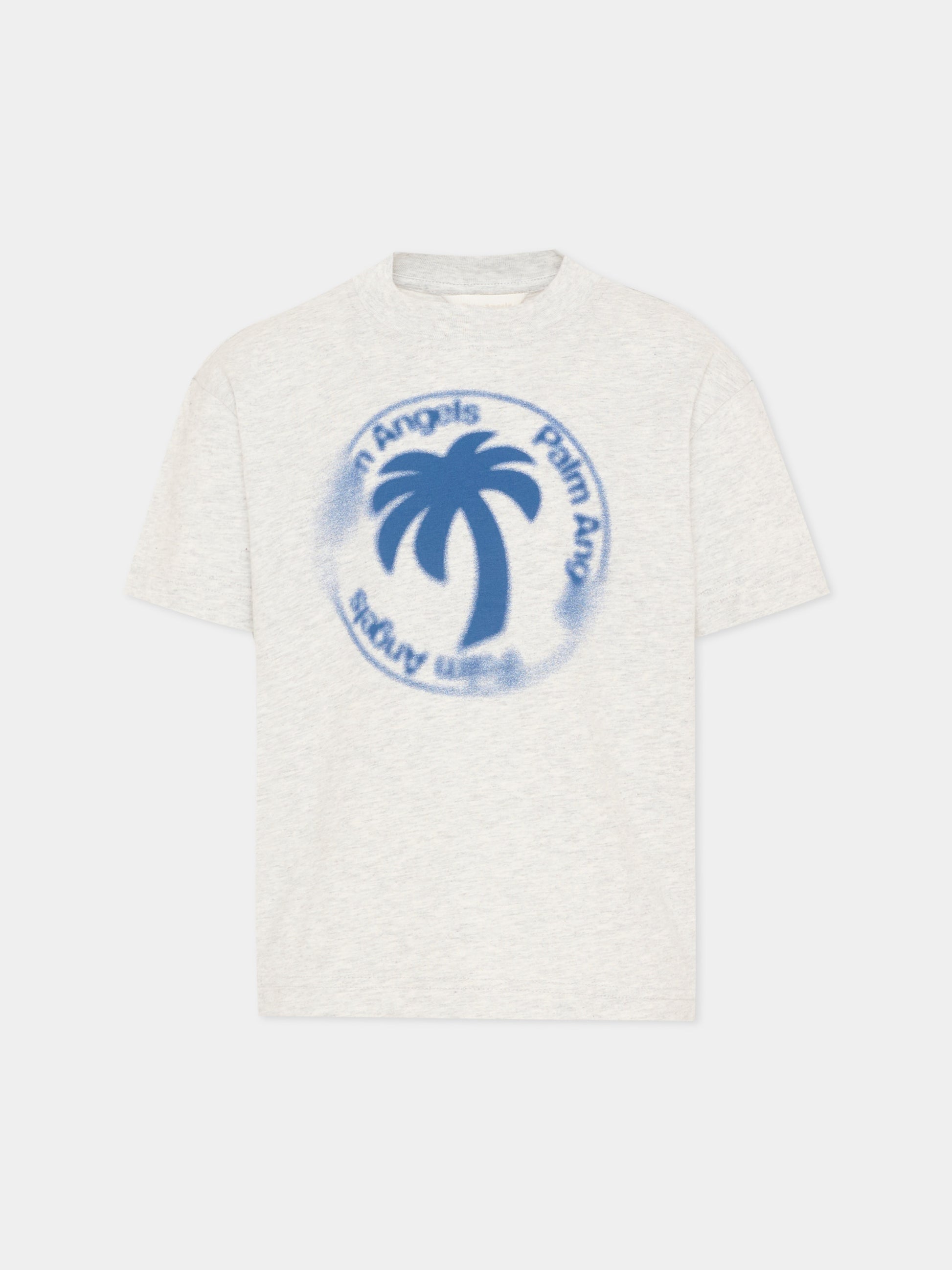 T-Shirt grigia per bambino con palma,Palm Angels,PBAA003S26JER003 101