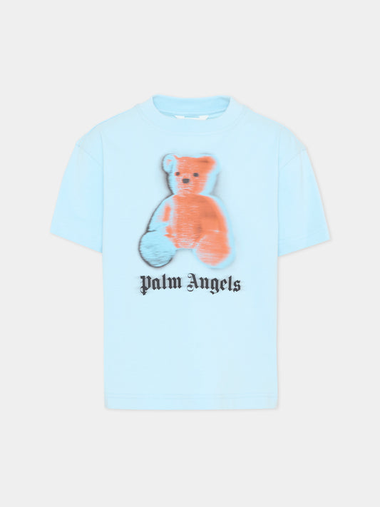 T-Shirt azzurra per bambino con Teddy Bear,Palm Angels,PBAA003S26JER005 960