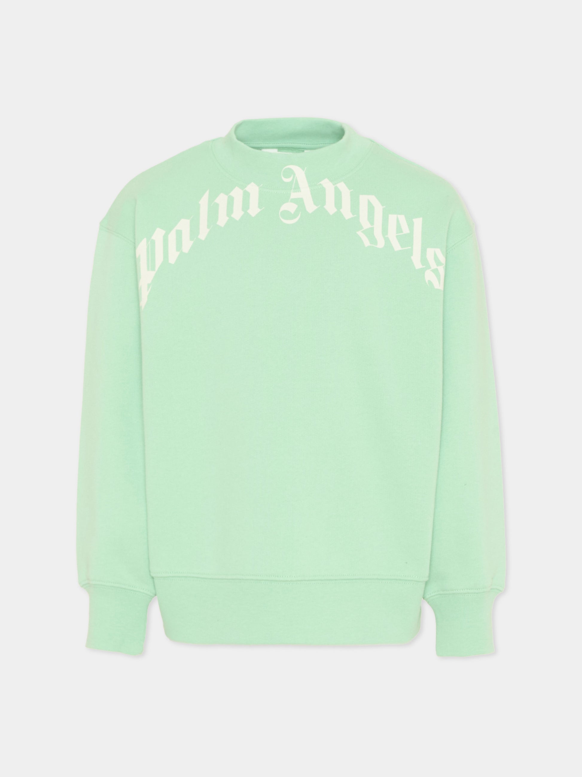 Felpa verde Palm Angels per bambini,Palm Angels,PBBA012S26FLE001 080