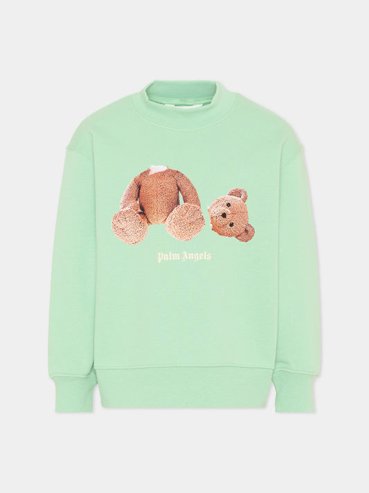 Felpa verde Palm Angels per bambini teddy bear,Palm Angels,PBBA012S26FLE002 080