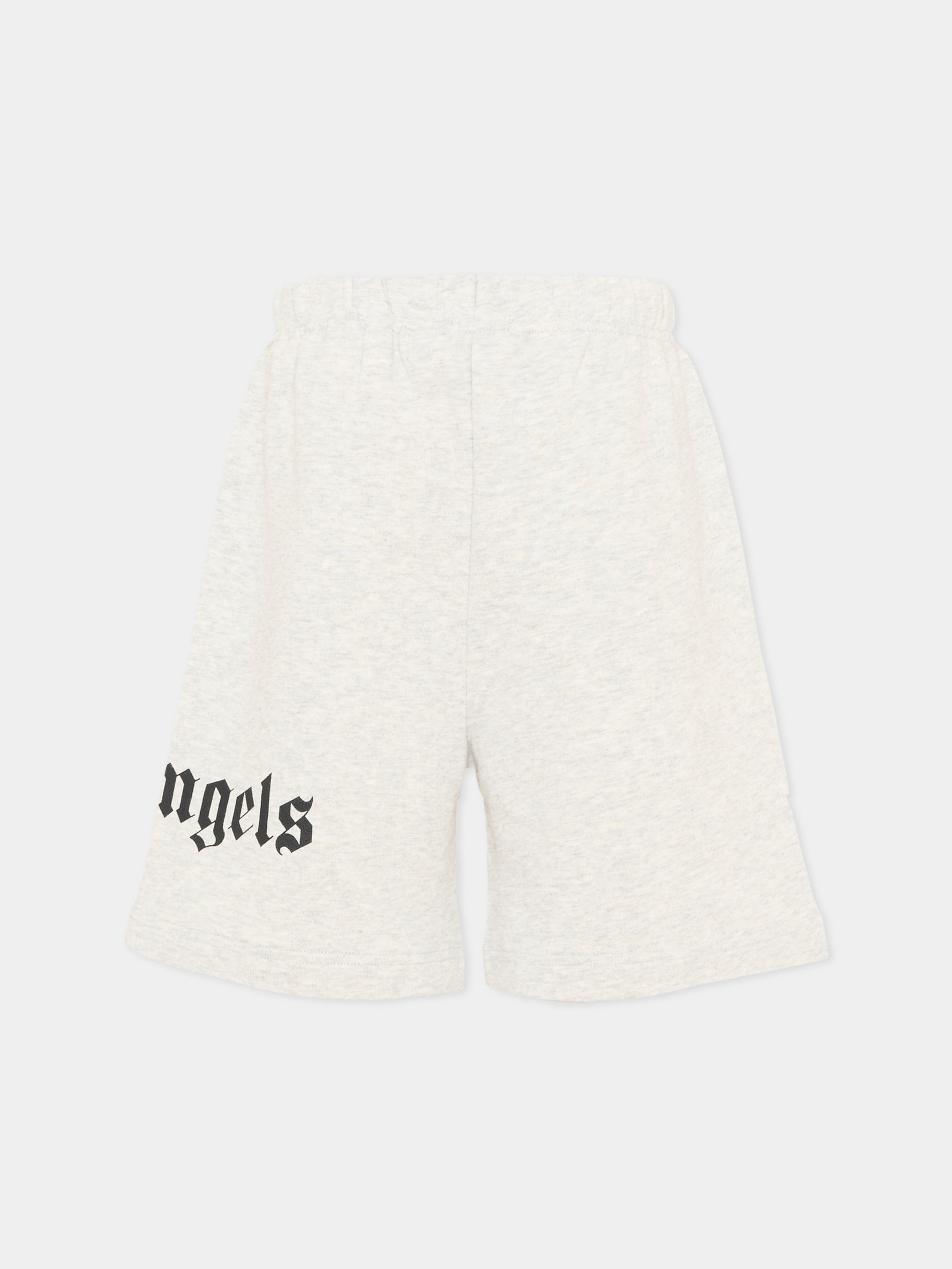 Shorts sportivi grigi per bambini con logo,Palm Angels,PBCI006S26FLE001 101