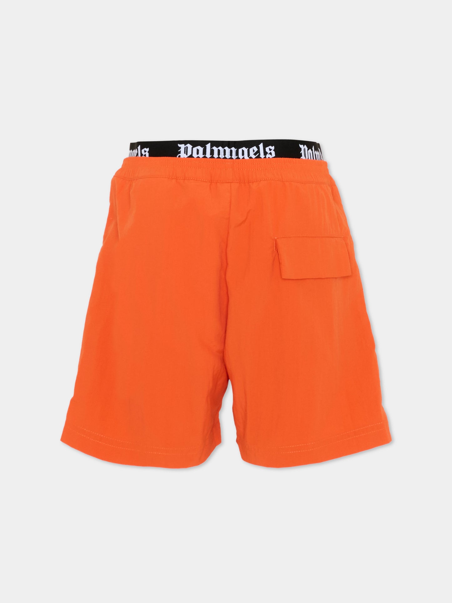 Boxer mare arancione per bambino con logo,Palm Angels,PBFD005S26FAB001 030