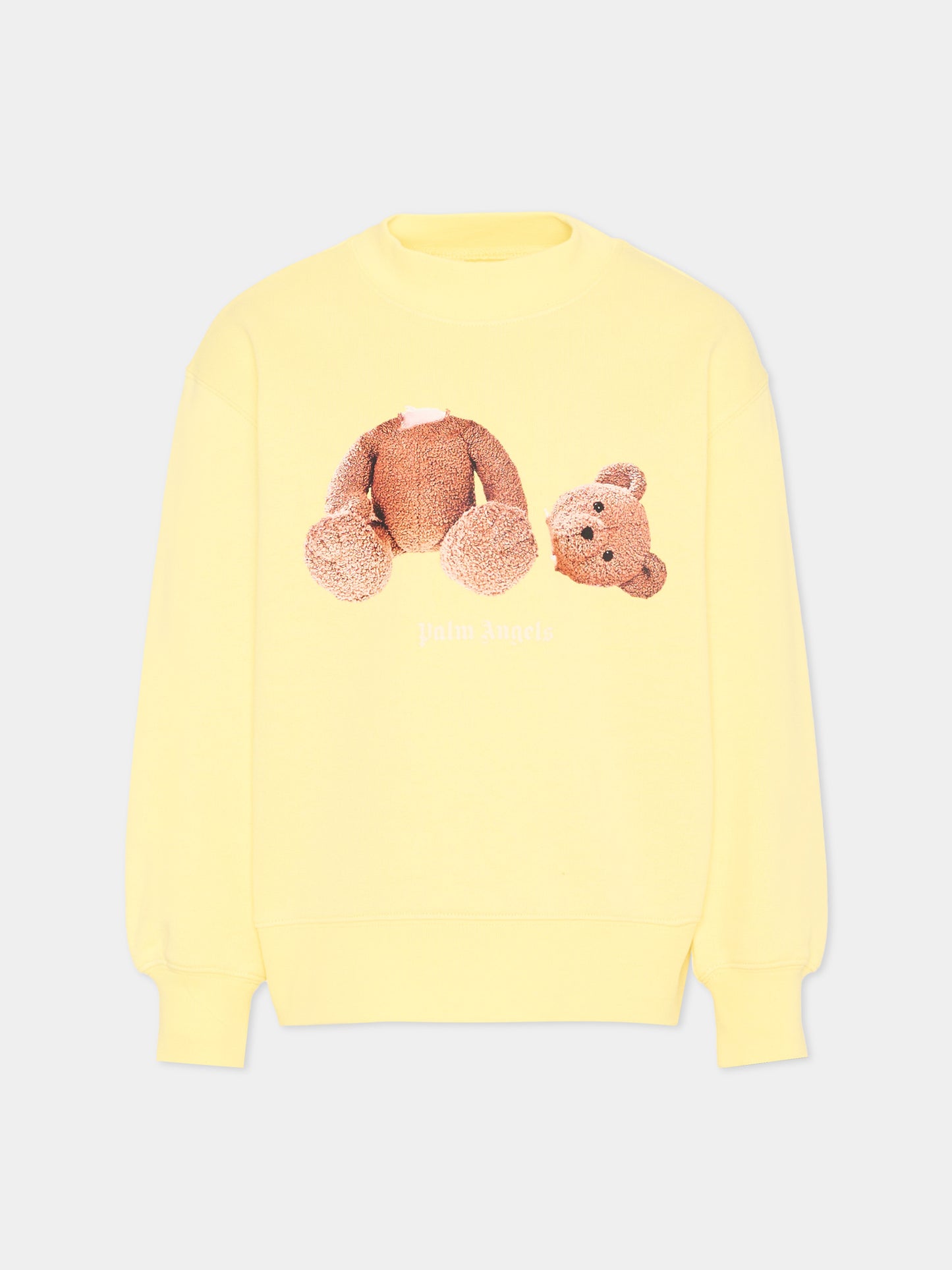 Felpa gialla per bambina con teddy bear,Palm Angels,PGBA013S26FLE002 020