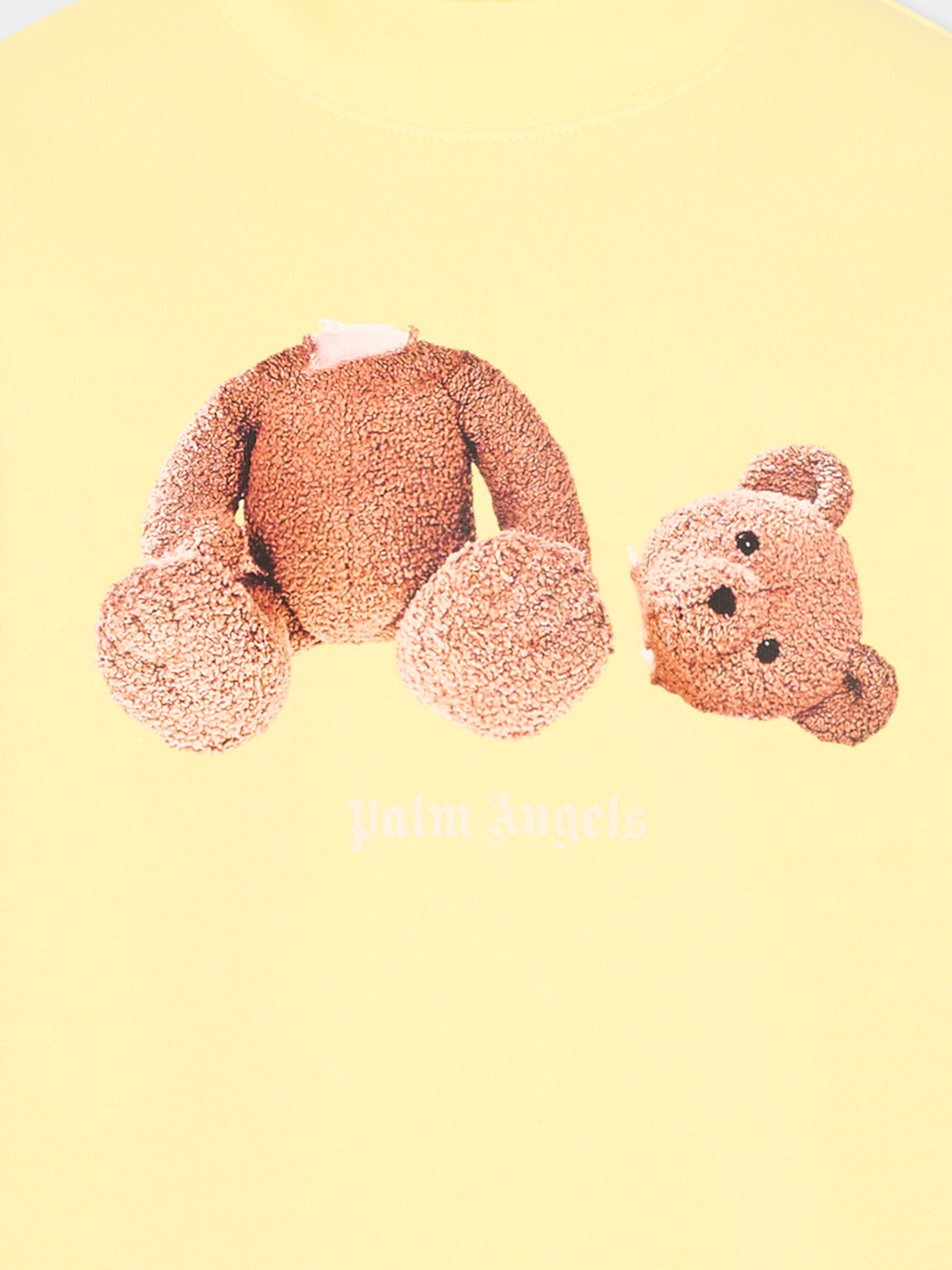 Felpa gialla per bambina con teddy bear,Palm Angels,PGBA013S26FLE002 020