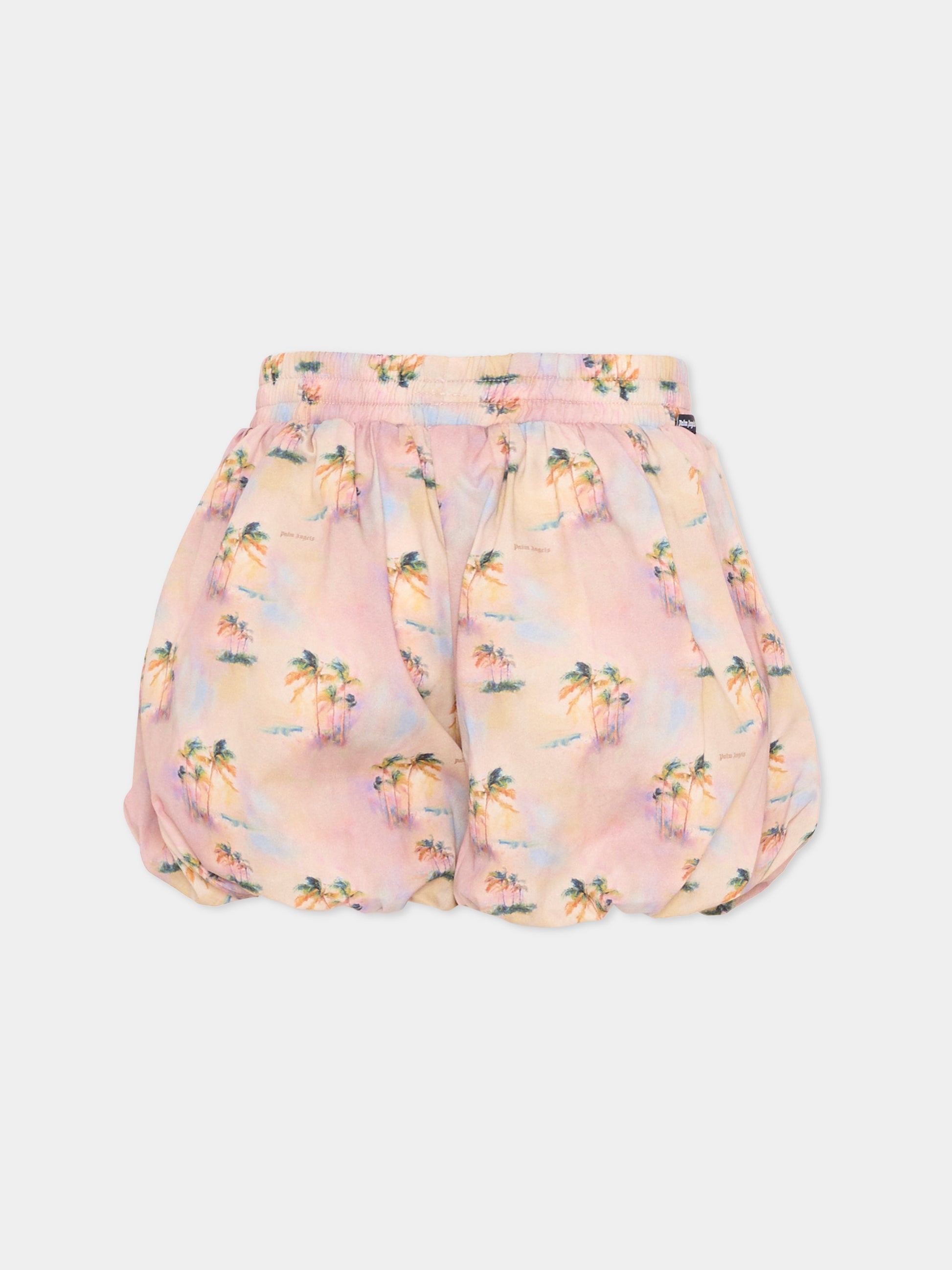 Shorts rosa per bambina con palme,Palm Angels,PGCB009S26FAB001 042