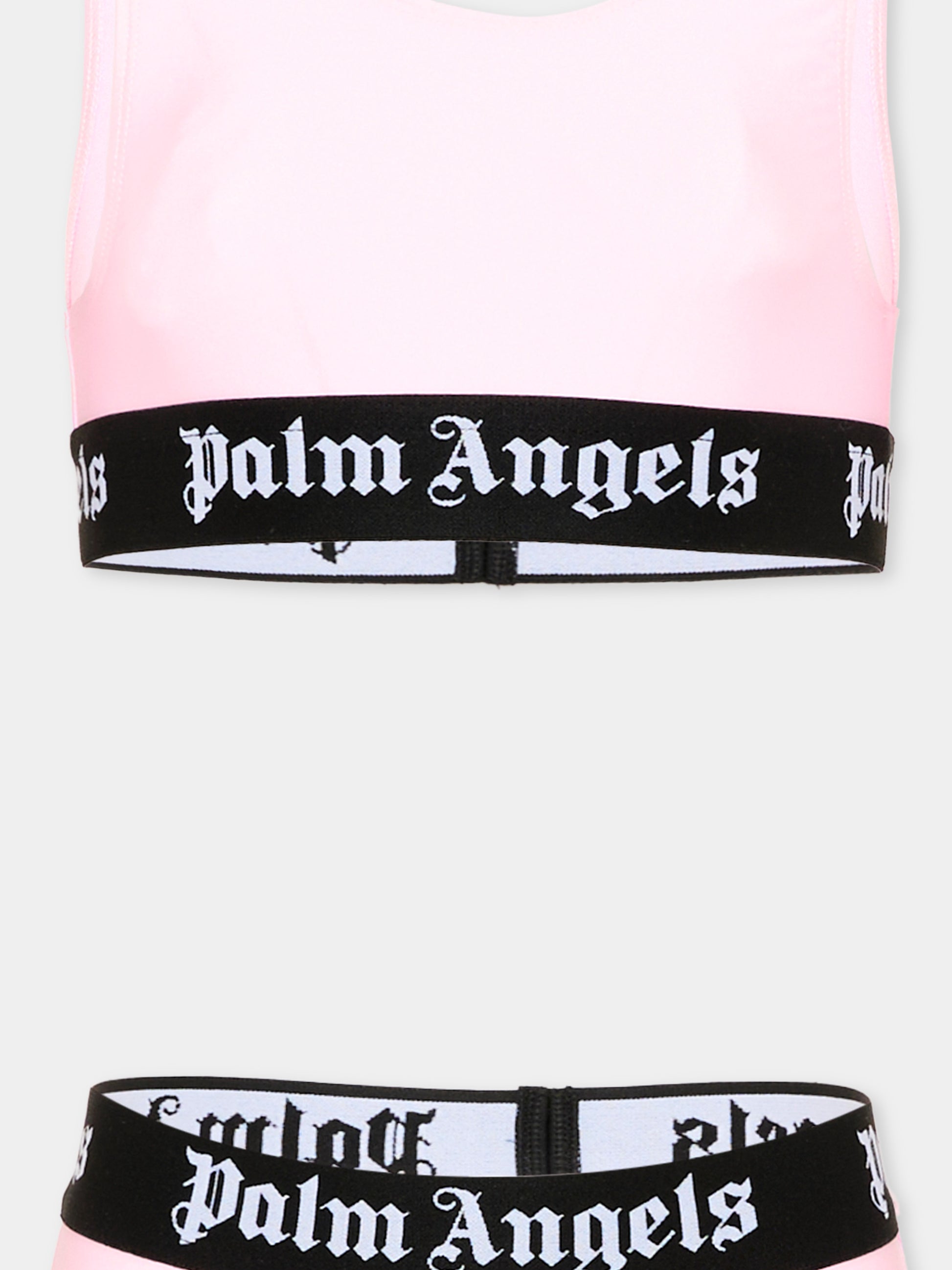Bikini rosa per bambina con logo,Palm Angels,PGFE002S26JER001 042