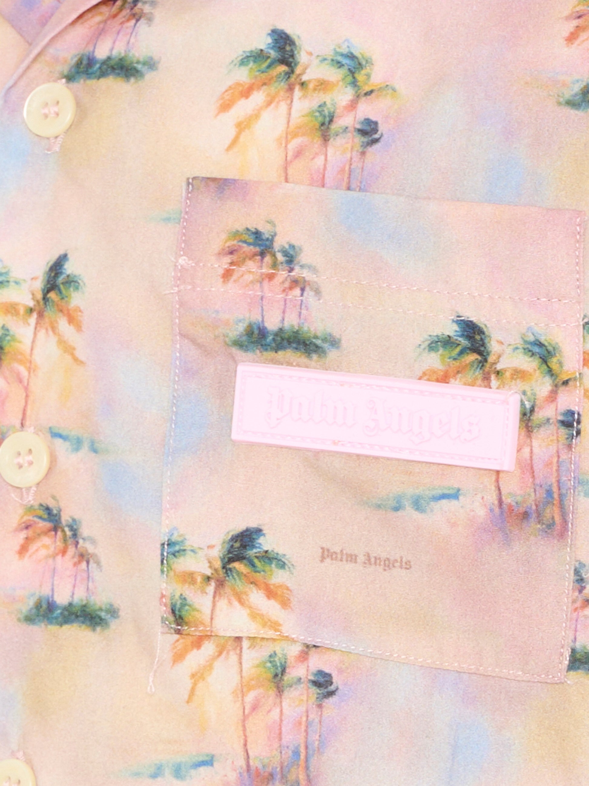 Camicia rosa per bambina con palme,Palm Angels,PGGG001S26FAB001 042
