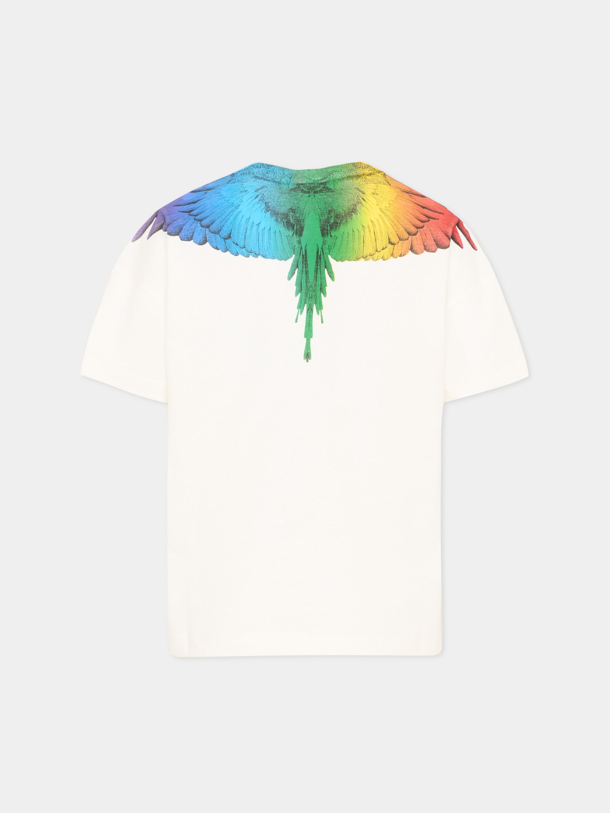 T-shirt bianca per bambino con ali multicolor,County Of Milan Kids,S6CMJBTH028 412