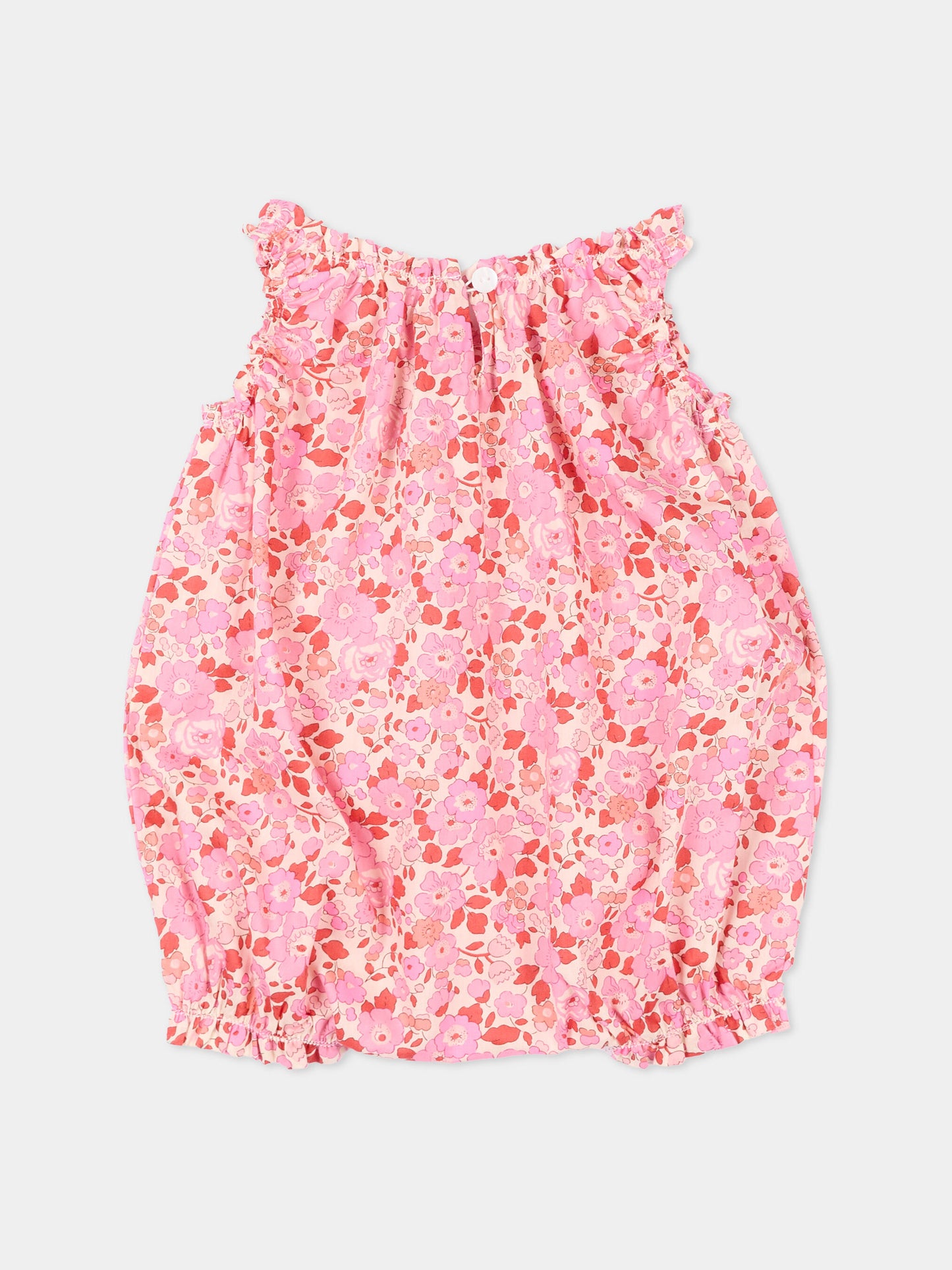 Pagliaccetto rosa per neonata floreale,Pesciolino Rosso,PG S 166