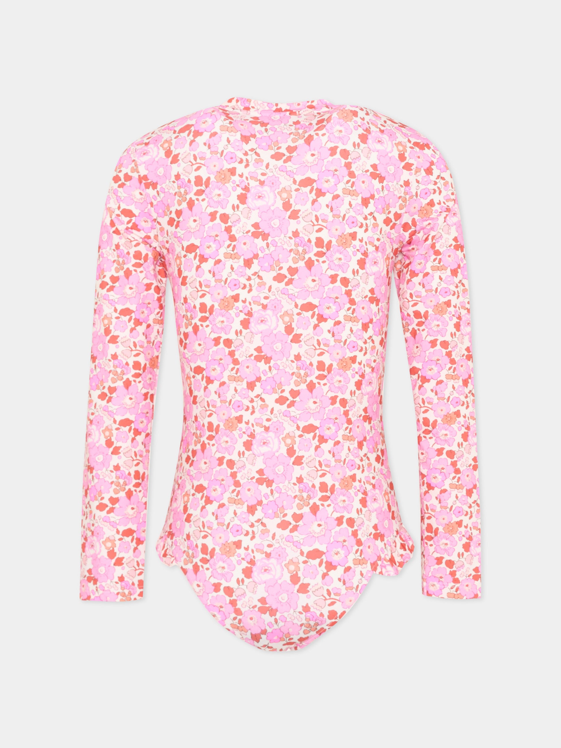 Anti UV rosa per bambina floreale,Pesciolino Rosso,MUTA IN S 166