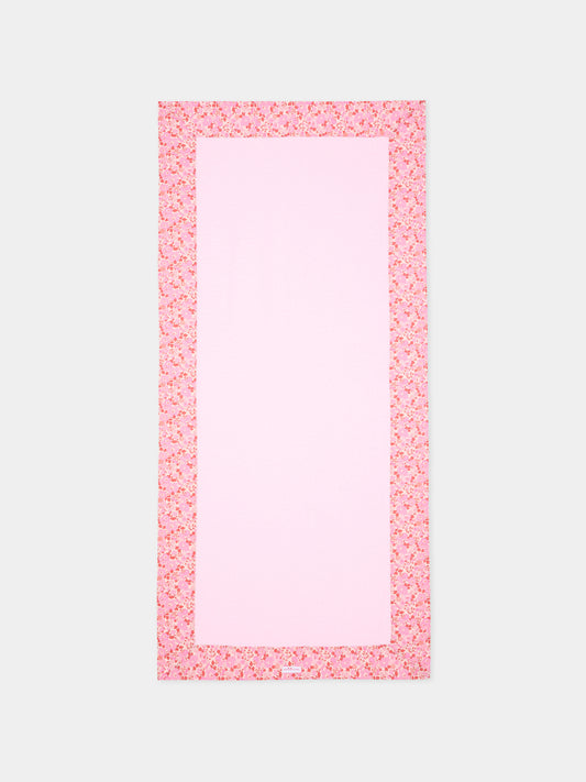 Telo mare rosa per bambina floreale,Pesciolino Rosso,TELO MARE S 166