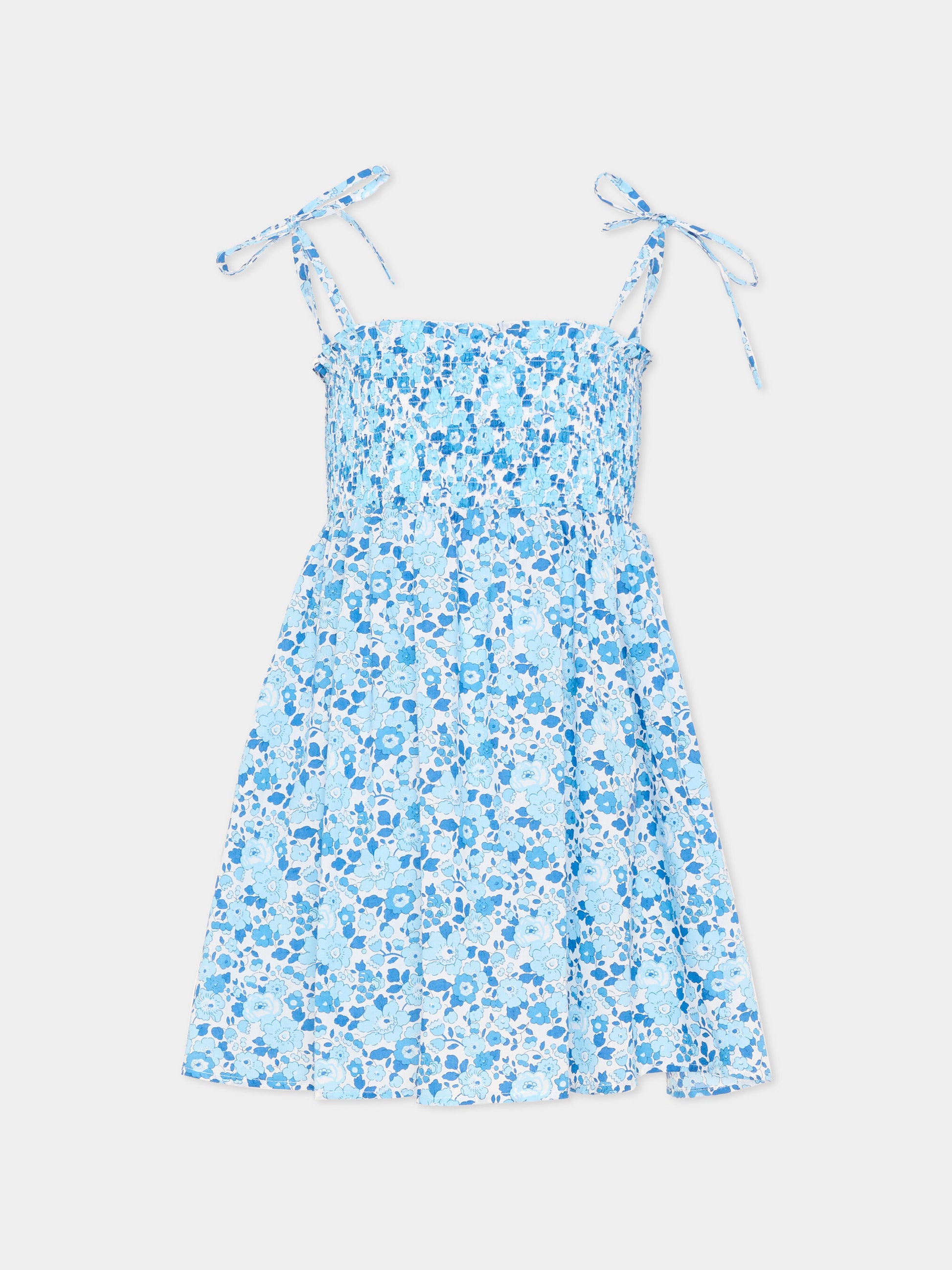 Copricostume celeste per bambina floreale,Pesciolino Rosso,ABI LIBERTY S 177