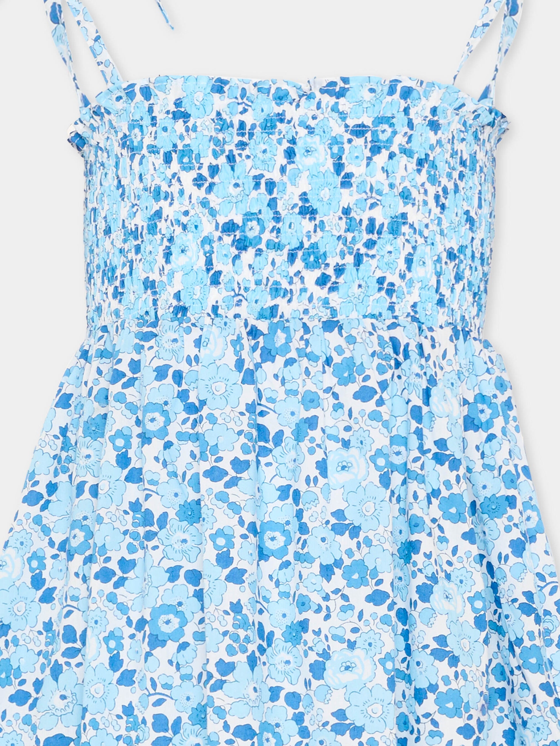 Copricostume celeste per bambina floreale,Pesciolino Rosso,ABI LIBERTY S 177