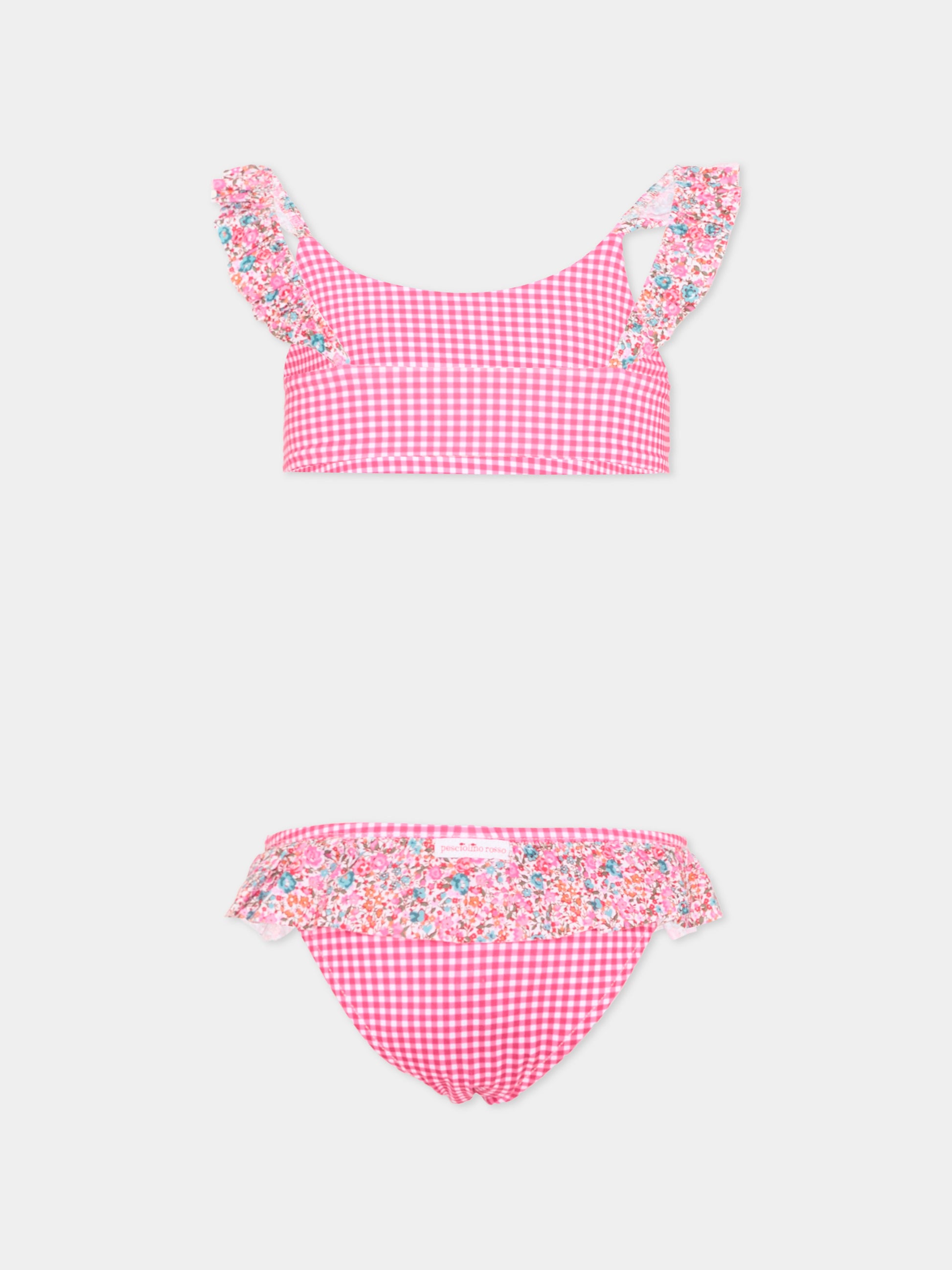 Slip e bikini fucsia per bambina vichy,Pesciolino Rosso,BKK 10 PATCH S 185