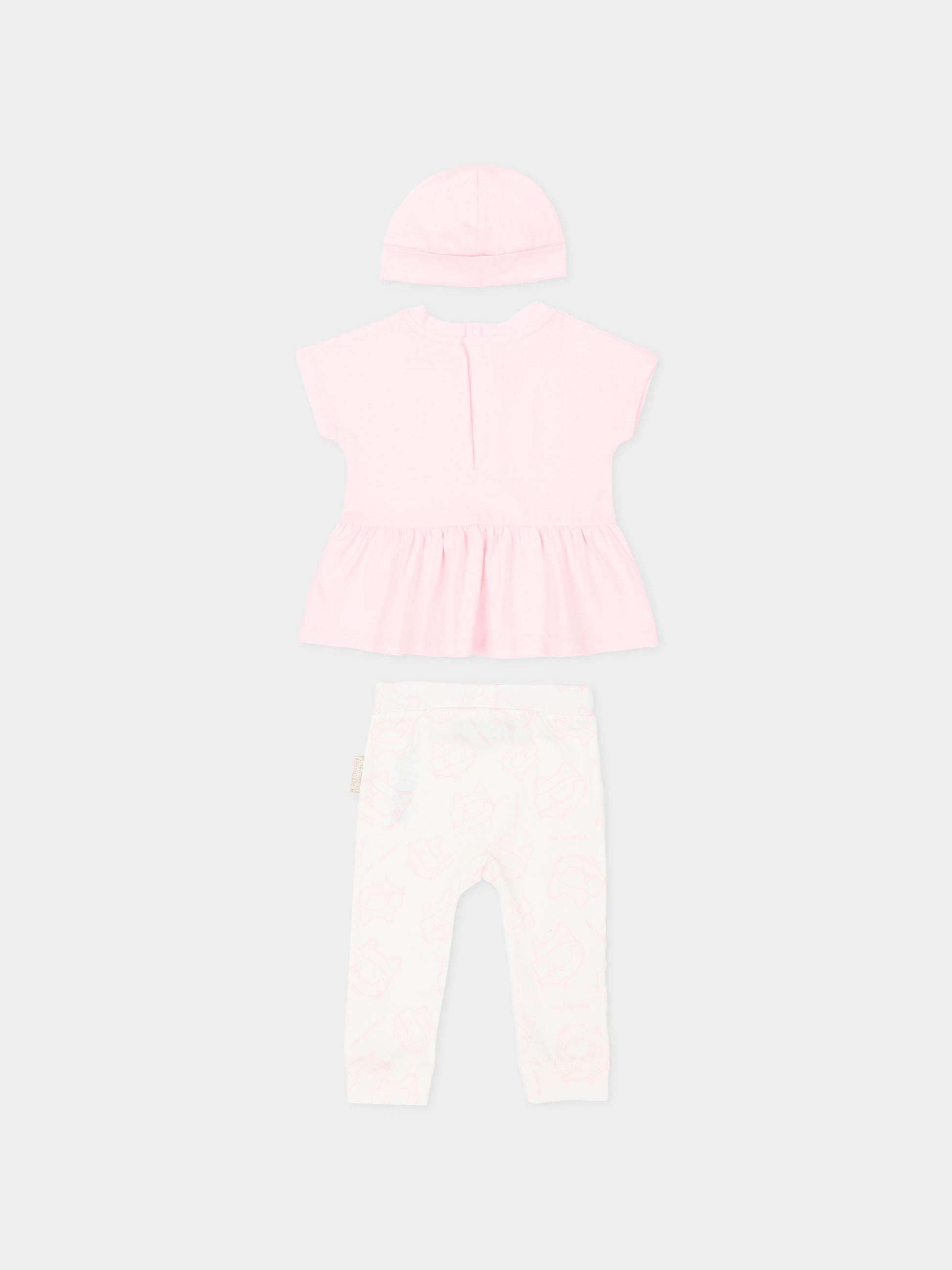 Completo sportivo rosa per neonata con Choupette,Karl Lagerfeld Kids,Z31044 S51