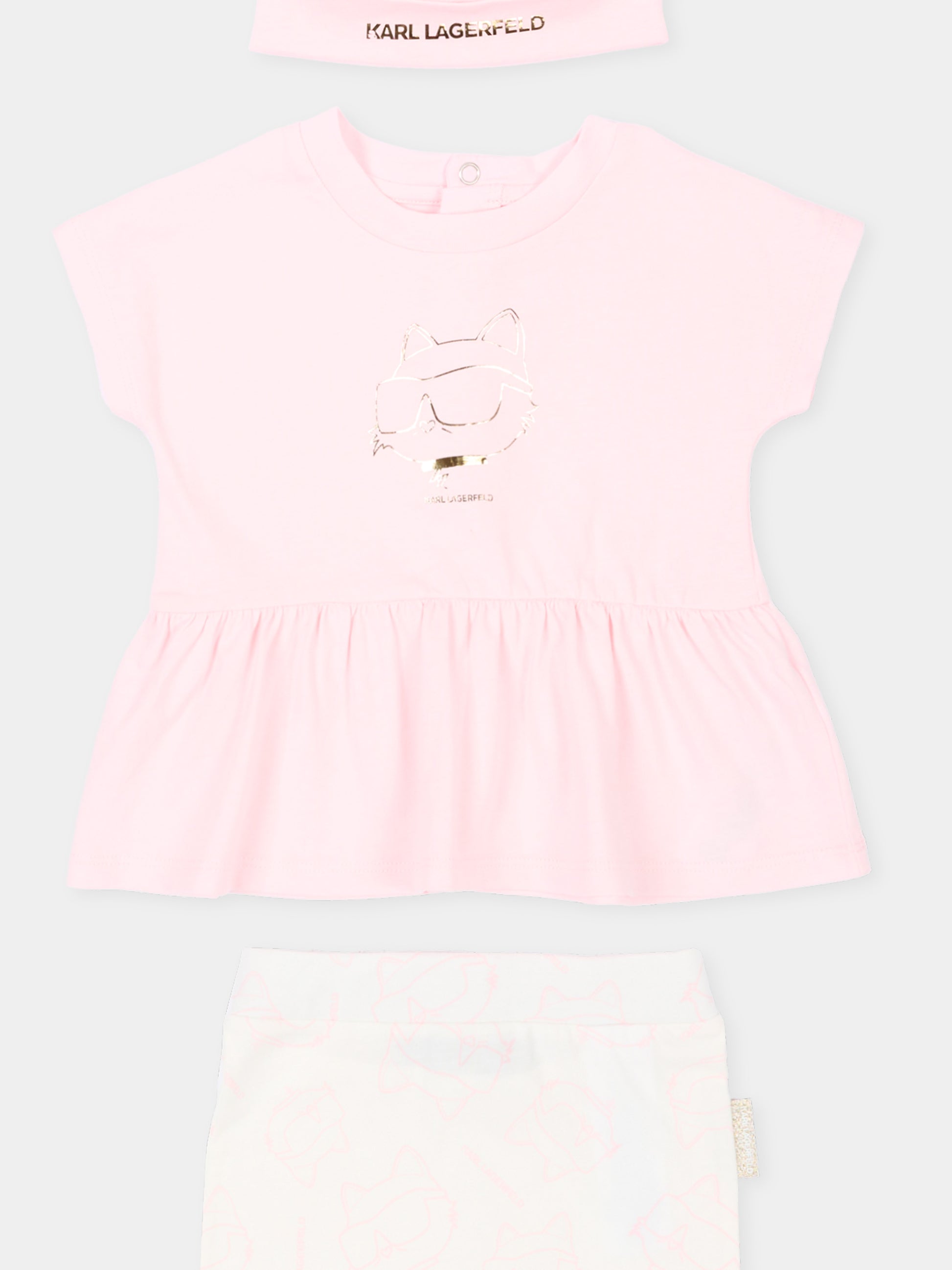 Completo sportivo rosa per neonata con Choupette,Karl Lagerfeld Kids,Z31044 S51