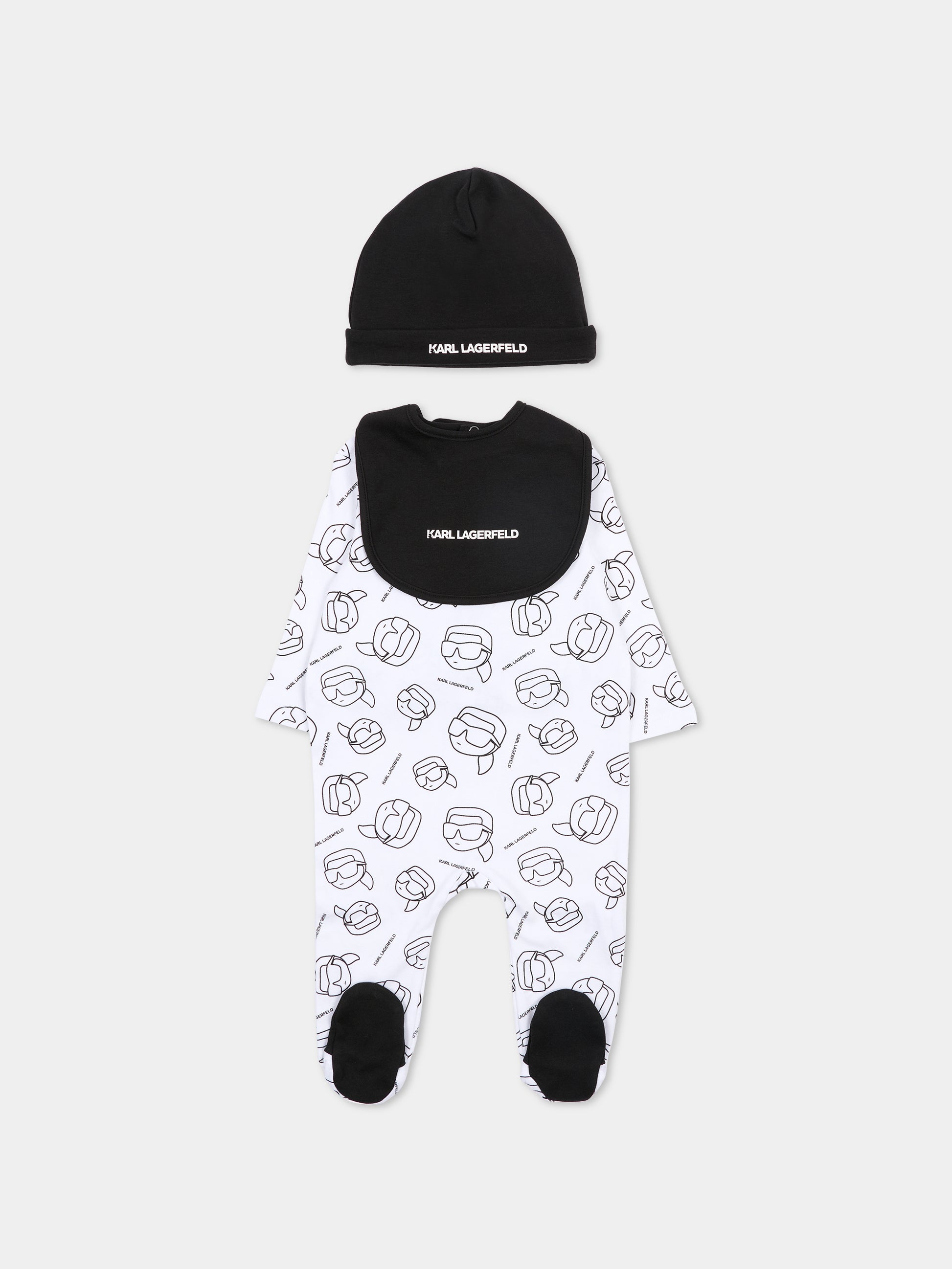 Set tutine bianco per neonato con Karl Lagerfeld,Karl Lagerfeld Kids,Z31053 N50