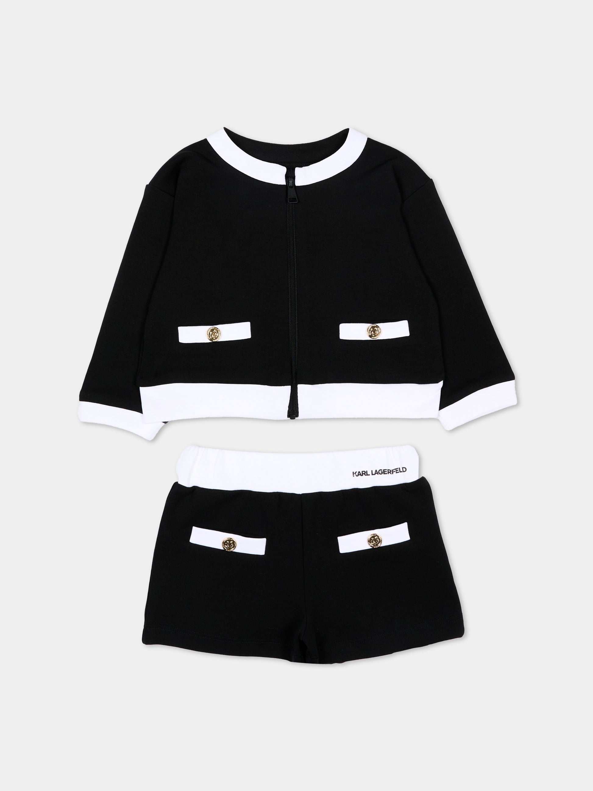 Completo sportivo nero per neonata con Choupette,Karl Lagerfeld Kids,Z31054 09B