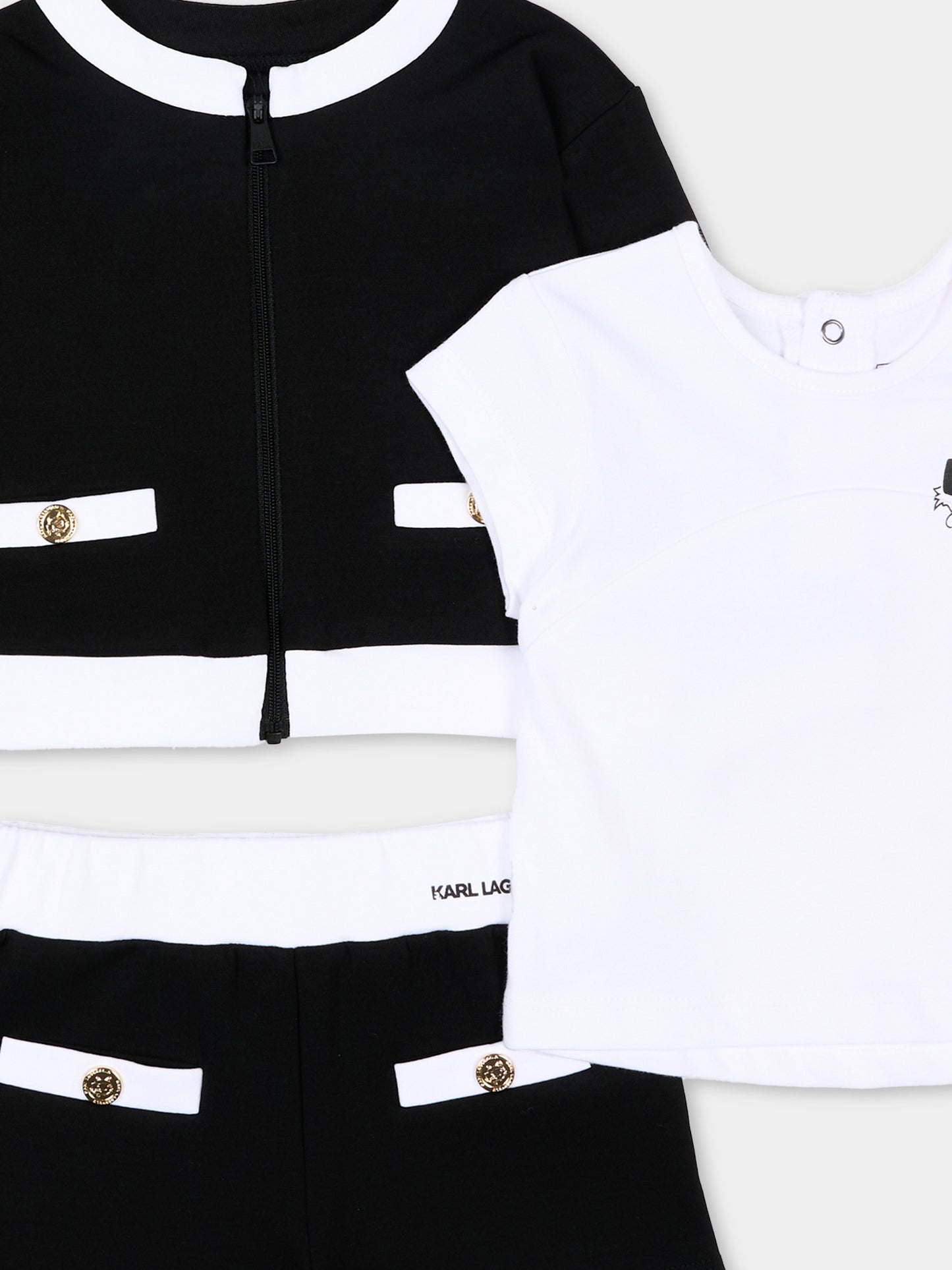 Completo sportivo nero per neonata con Choupette,Karl Lagerfeld Kids,Z31054 09B