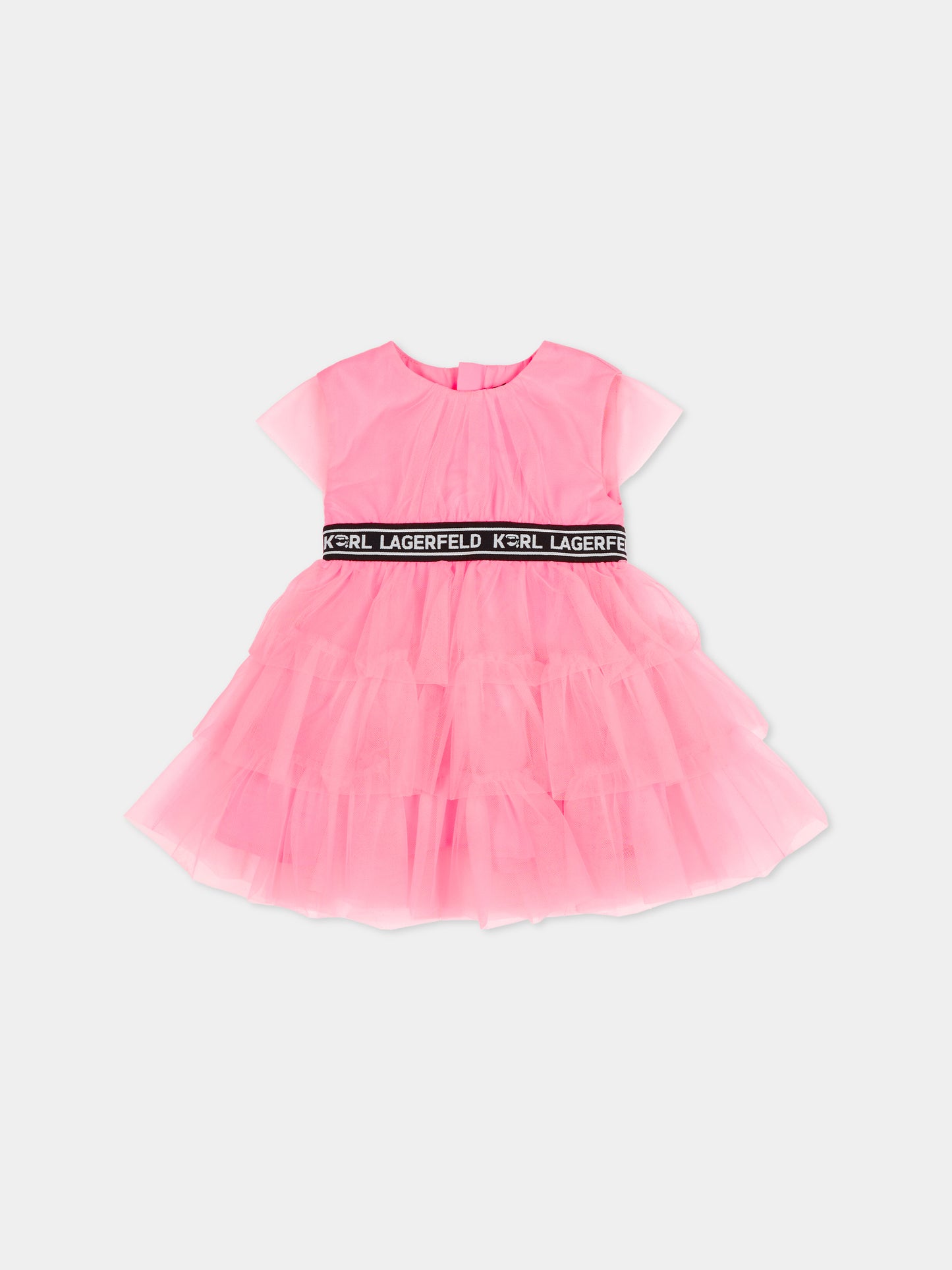 Vestito rosa per neonata con logo,Karl Lagerfeld Kids,Z31059 462