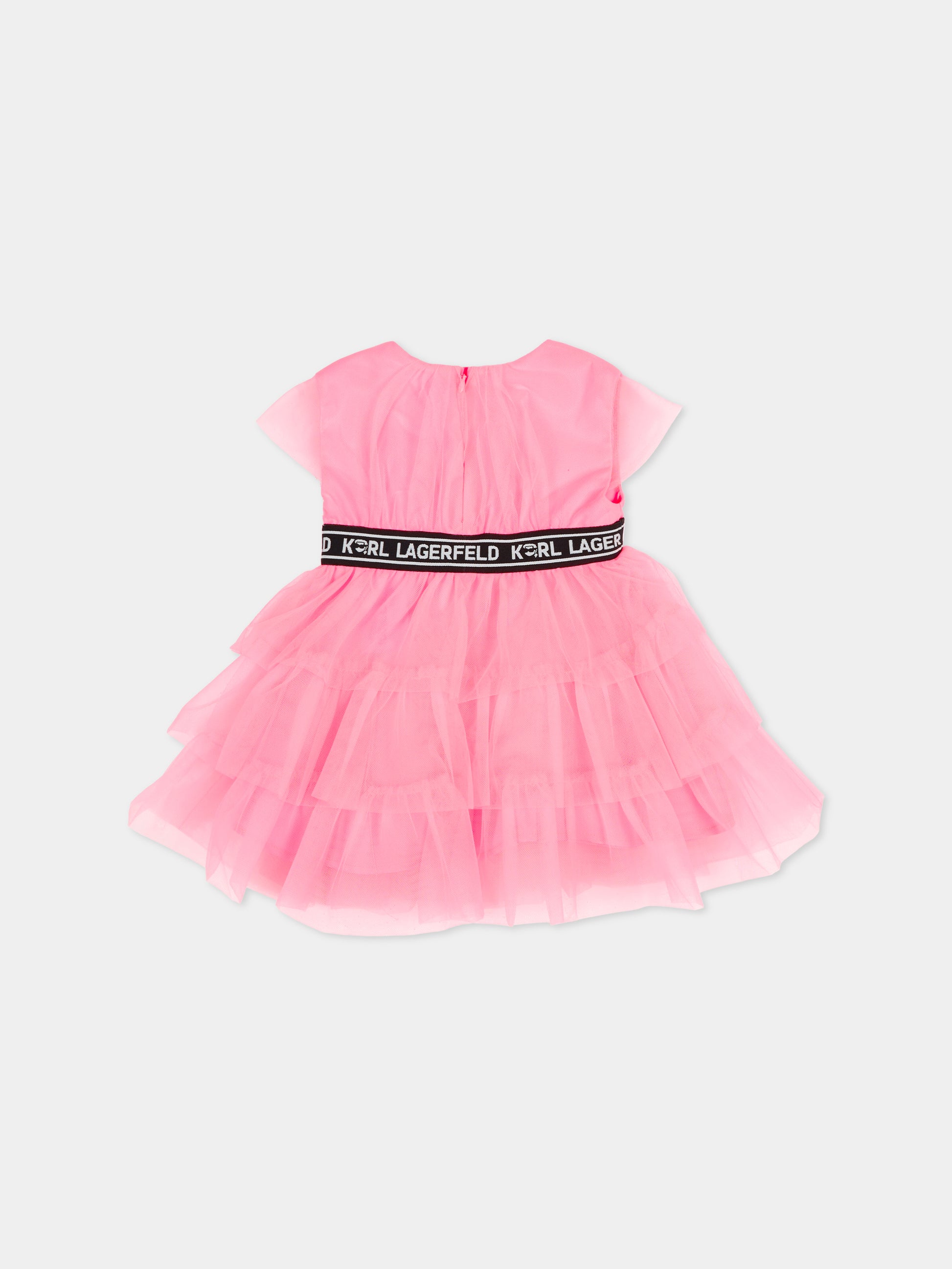 Vestito rosa per neonata con logo,Karl Lagerfeld Kids,Z31059 462