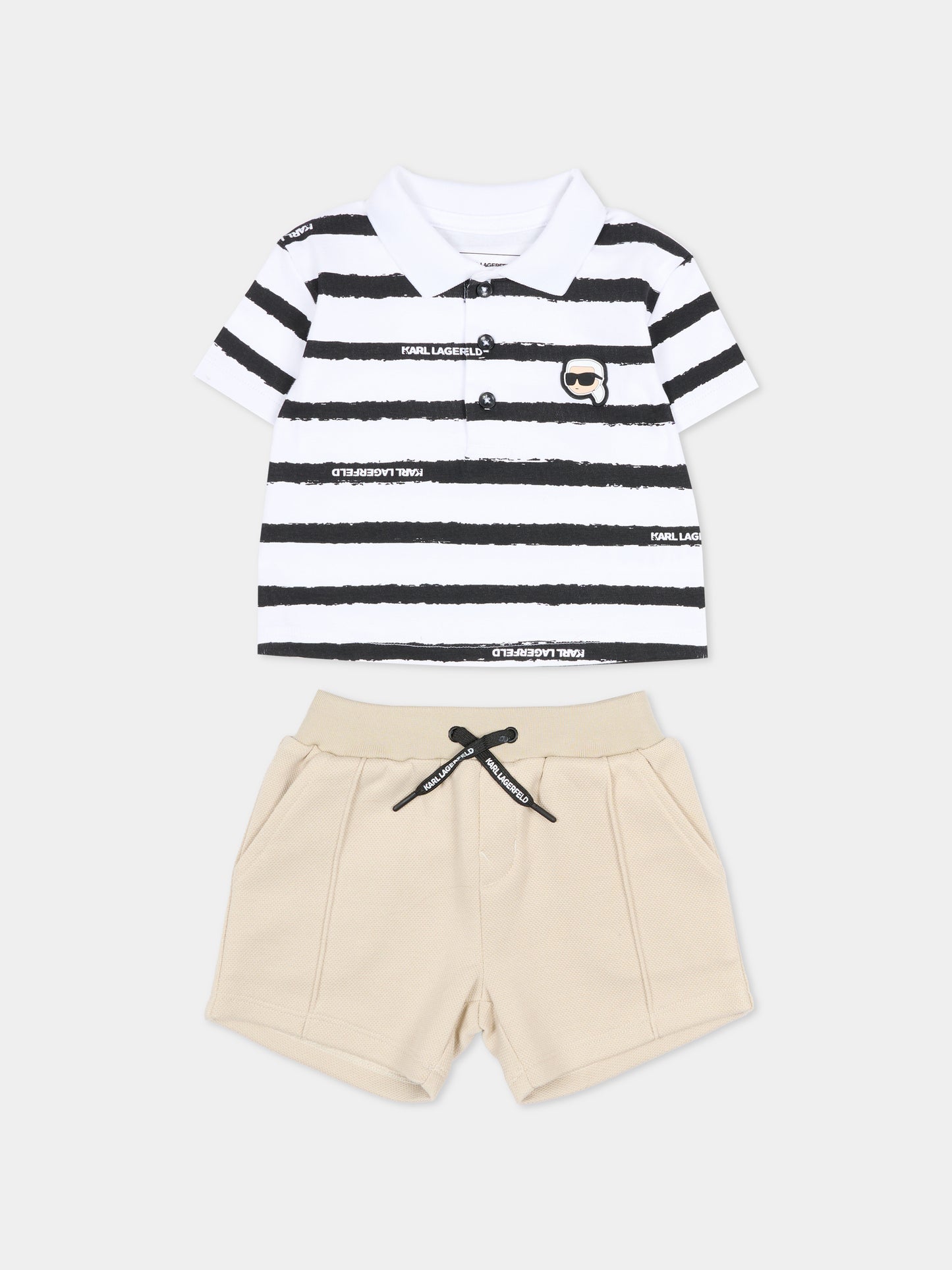 Completo multicolor per neonato con patch Karl Lagerfeld,Karl Lagerfeld Kids,Z31068 10P